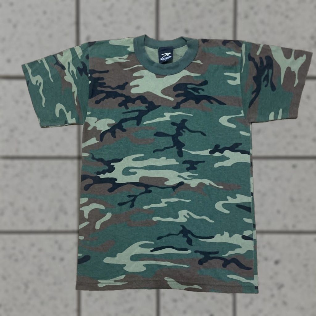 Rothco VINTAGE Rothco Army Surplus Shirt Men S Camouflage Green Army Forest Woodland Made USA Size US S / EU 44-46 / 1 - 1 Thumbnail