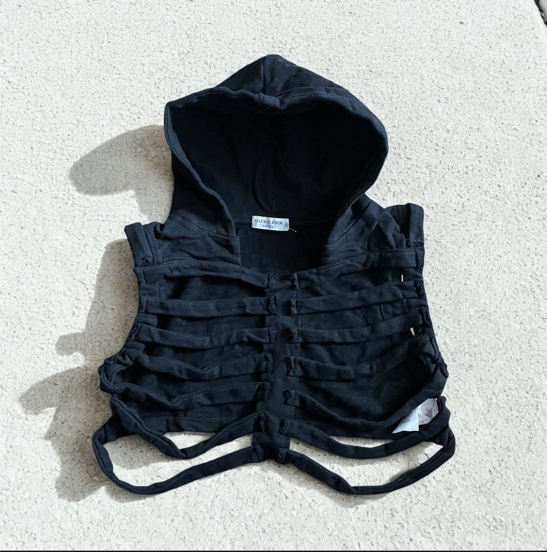 Japanese Brand × Vintage Aelfric Eden Black Crop top hoodie Y2K Japanese opium Size M / US 6-8 / IT 42-44 - 1 Thumbnail