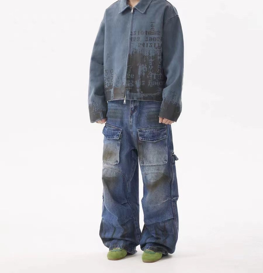 Designer × Japanese Brand × Vintage Vintage Street Multi-Pocket Washed and Aged Loose Jeans Size US 30 / EU 46 - 4 Thumbnail