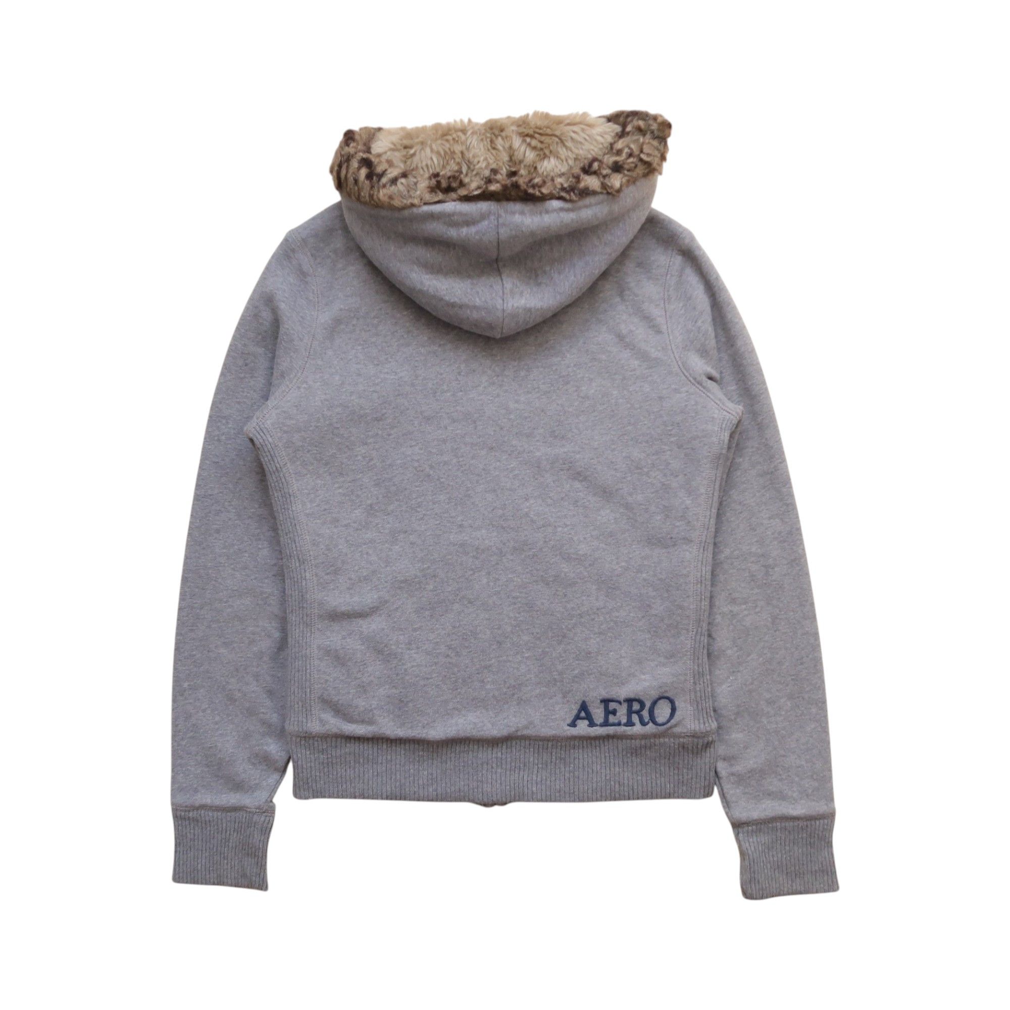 Vintage Aeropostale Zipper Faux Fur Hoodie LGB style