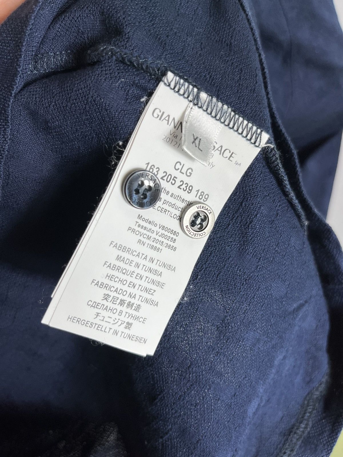 Designer Versace collection blue men’s polo shirt cotton short sleeve Size US XL / EU 56 / 4 - 7 Thumbnail
