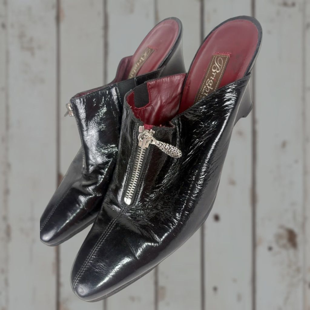 Brighton VINTAGE Brighton Women's Wedge Mule 3in Patent Leather Black Size 10M Casual Workwear Size US 10 / IT 40 - 1 Thumbnail
