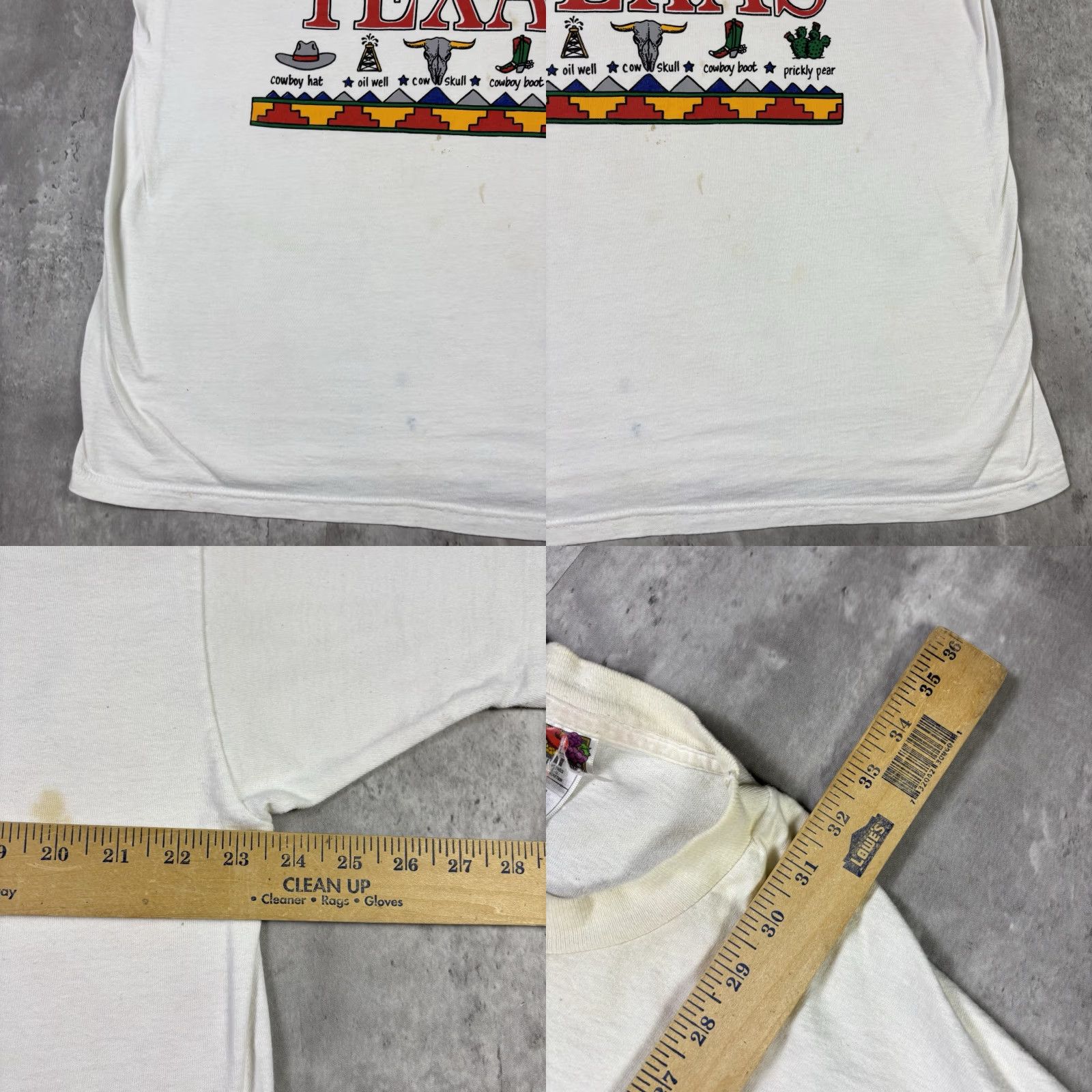 Fruit Of The Loom VINTAGE Texas Art T Shirt White Single Stitch size 3XL 90s USA Size US XXL / EU 58 / 5 - 8 Thumbnail