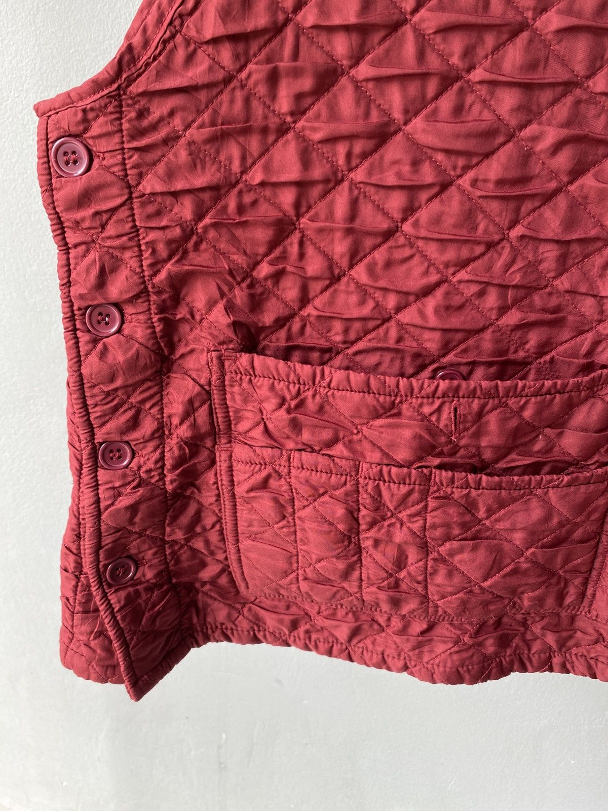 Designer × Japanese Brand Work pron Red Quilted Utility Vest Size M / US 6-8 / IT 42-44 - 6 Thumbnail