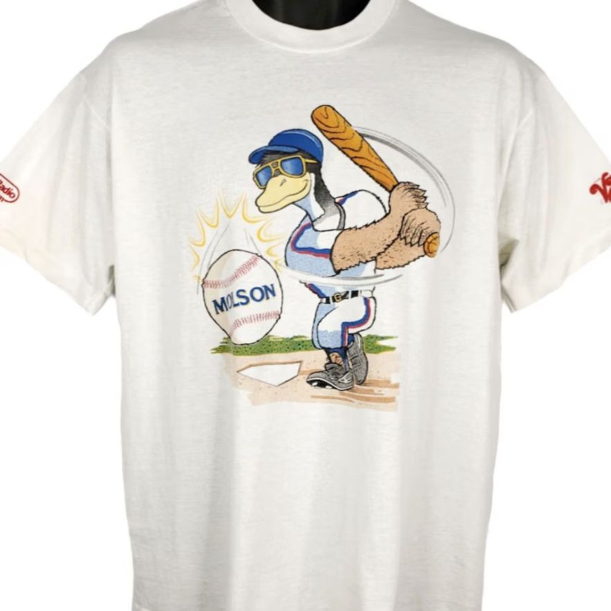 Vintage VINTAGE Molson Baseball T Shirt Mens Size Large 90s 640 AM Radio Made In USA Shirt White 50/50 Concert Beer Sports Molson Brewers Men Size US L / EU 52-54 / 3 - 2 Thumbnail