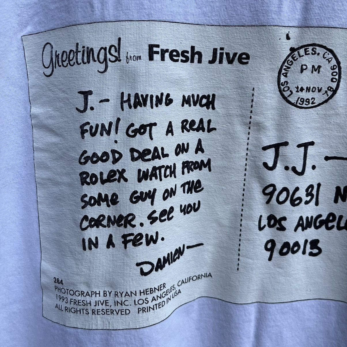 Freshjive Vintage 90s FRESHJIVE usa raw vibes tee rave Size US XL / EU 56 / 4 - 5 Thumbnail