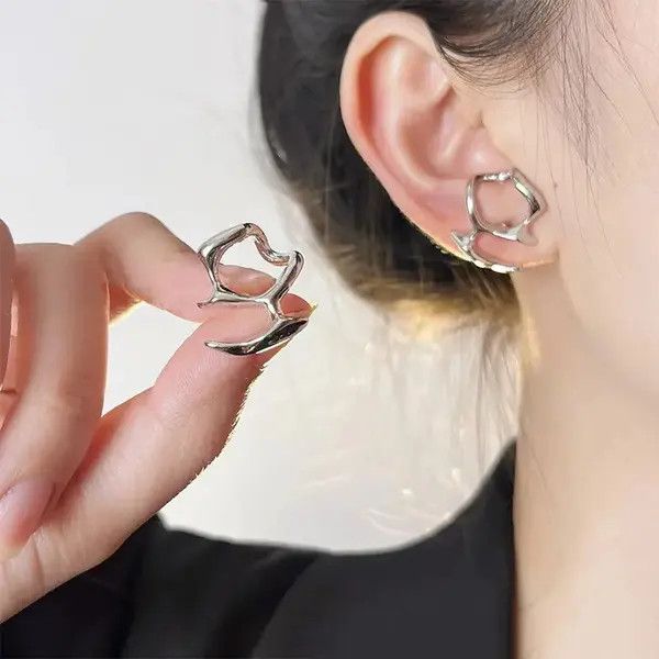 Japanese Brand × Vintage Irregular Liquid Earrings Size ONE SIZE - 1 Thumbnail