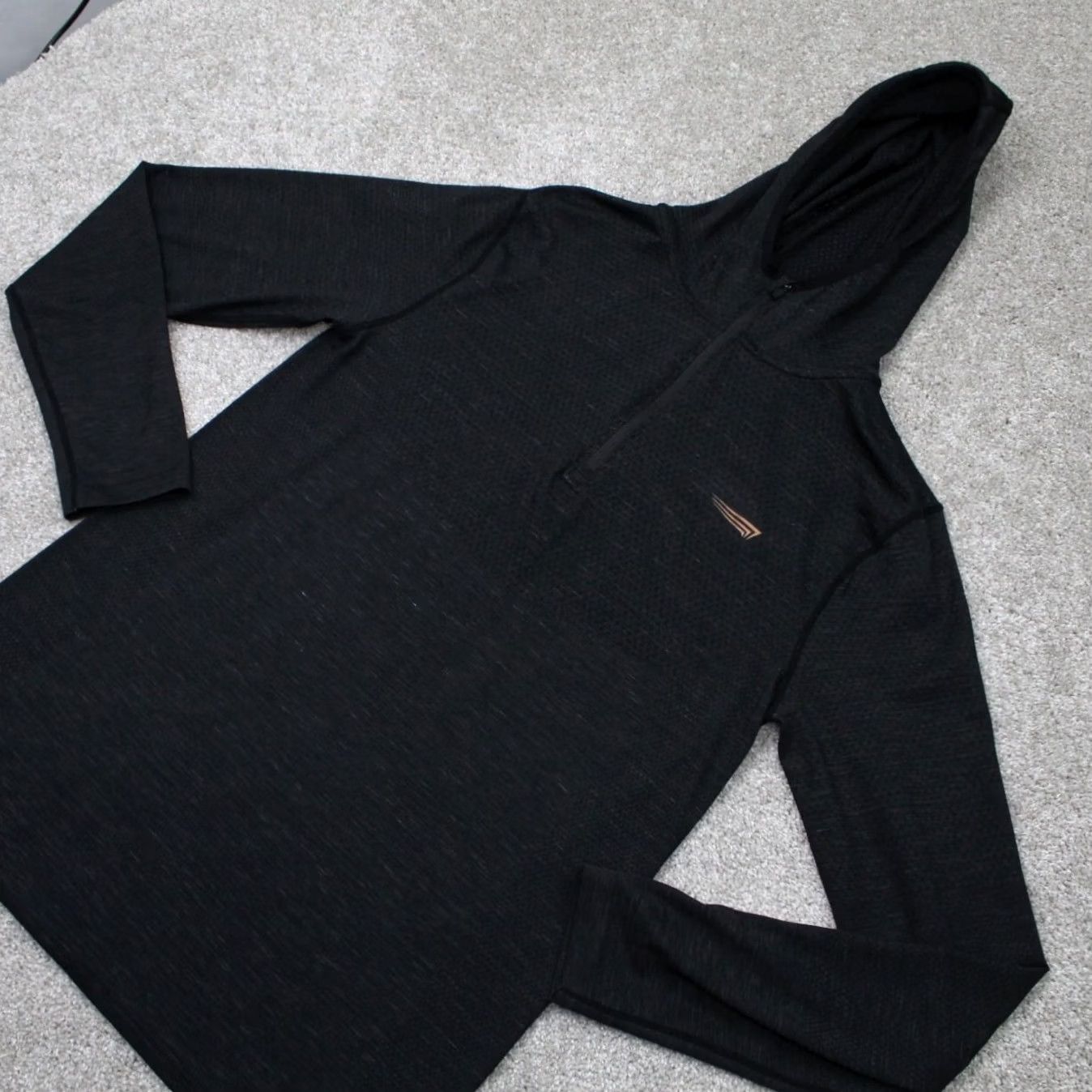 Vintage Copper Fit Hoodie Mens XL Black 1/4 Zip Polyester L/S Hooded Sweatshirt Size US XL / EU 56 / 4 - 3 Thumbnail