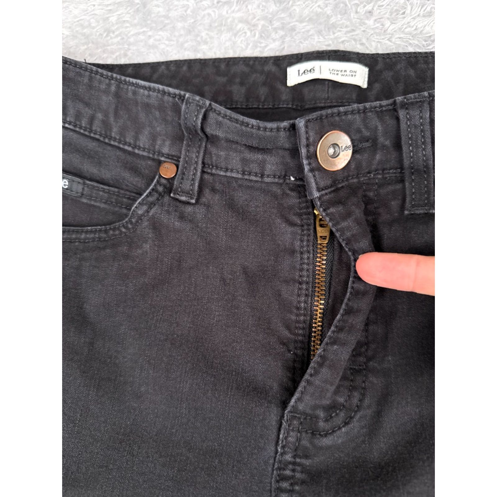Lee VINTAGE Lee Women's Jeans Bootcut 30x31 Mid Rise Black Cotton Blend Rock Style Size 32" / US 10 / IT 46 - 5 Thumbnail