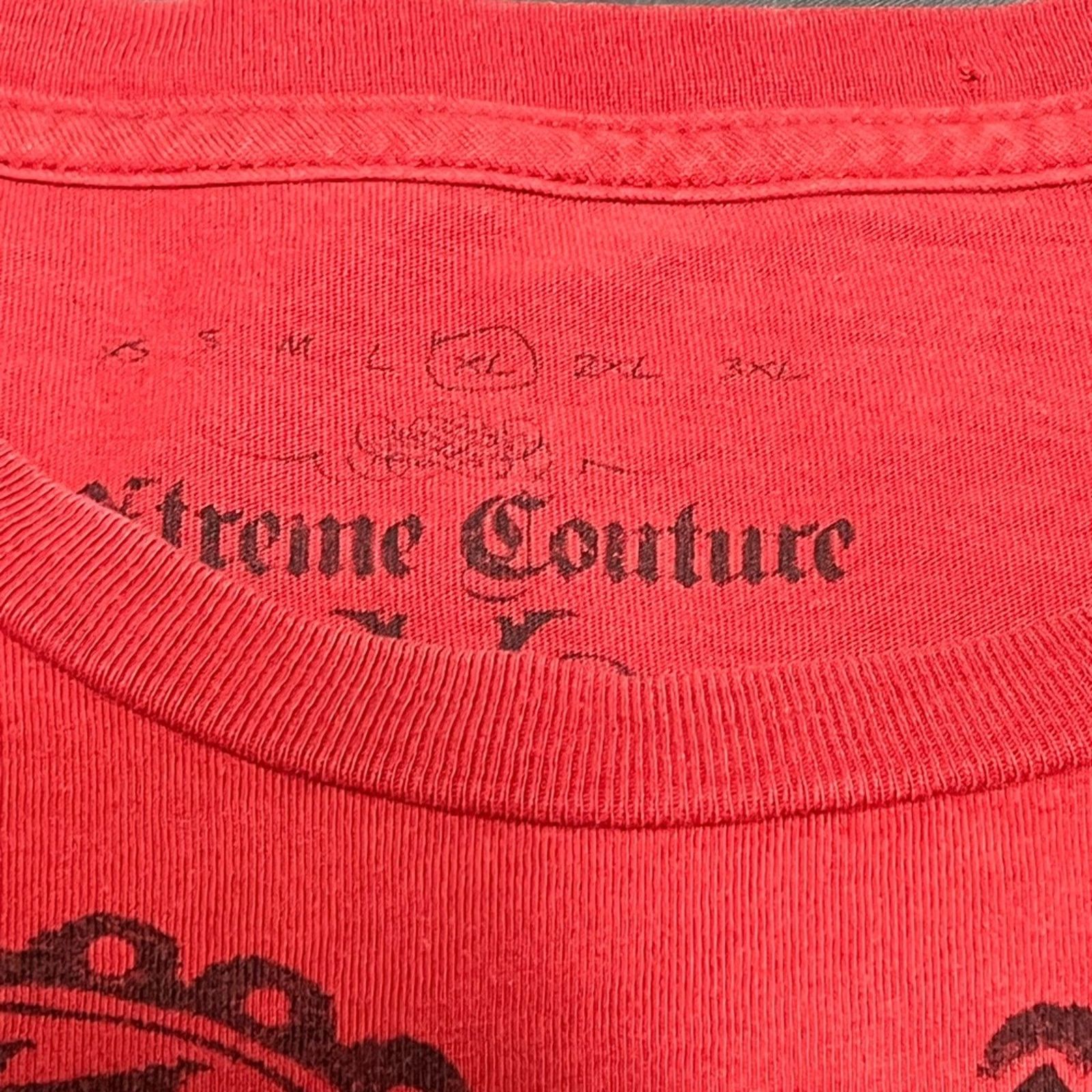 Vintage Xtreme Couture Affliction Y2K Biker Head Skull T-Shirt Size US XL / EU 56 / 4 - 4 Thumbnail