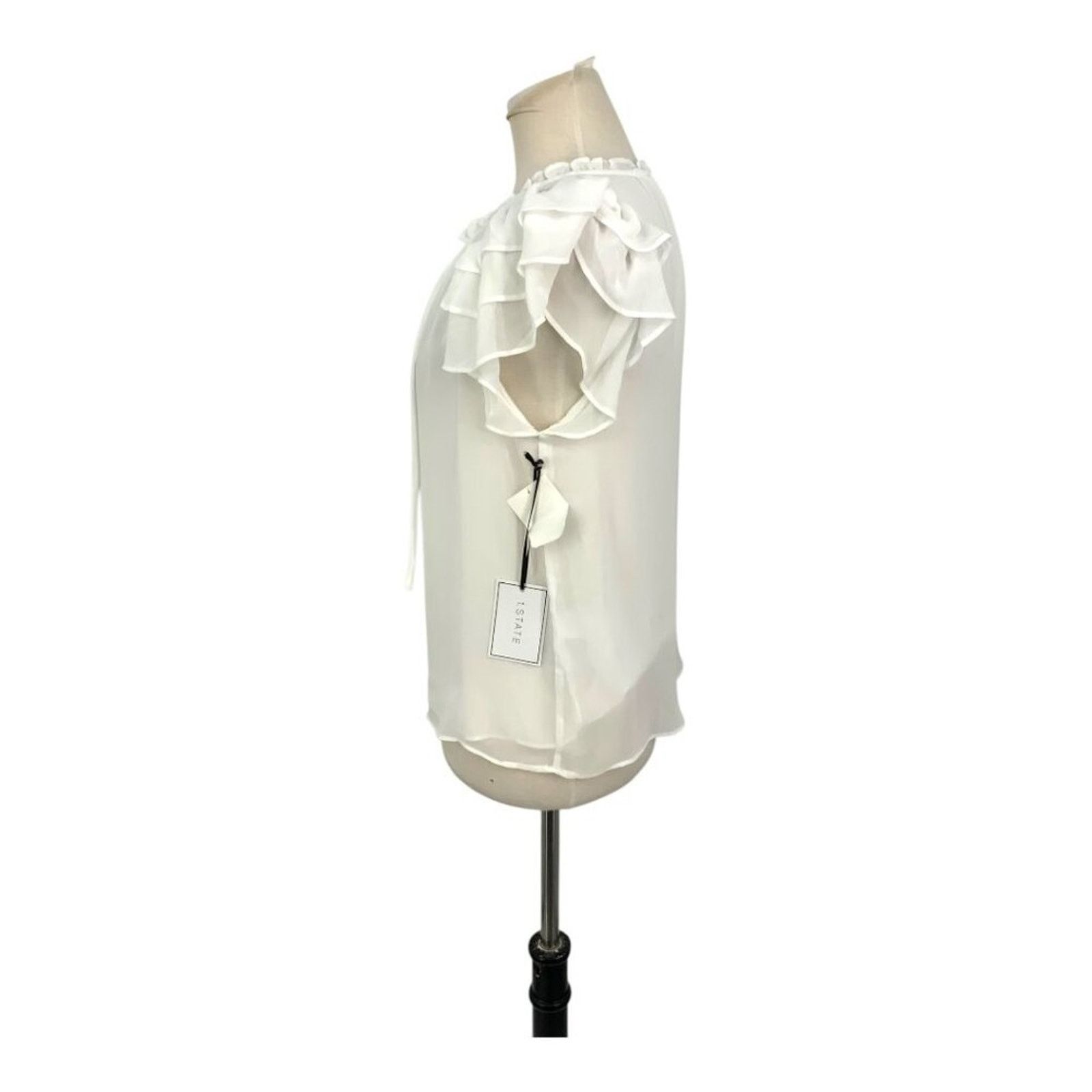 Other 1.State Flutter Sleeve Chiffon Blouse Ivory XS NWT $79 MSRP Size XS / US 0-2 / IT 36-38 - 5 Thumbnail