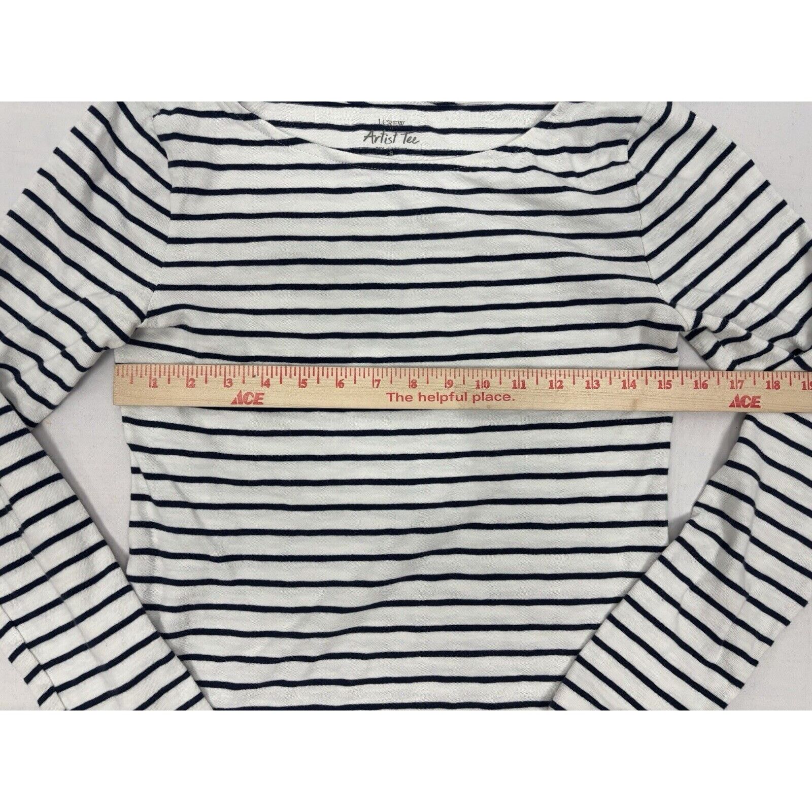 J.Crew JCREW Women’s Long Sleeve Navy White Striped Artist Tee S Size S / US 4 / IT 40 - 4 Thumbnail