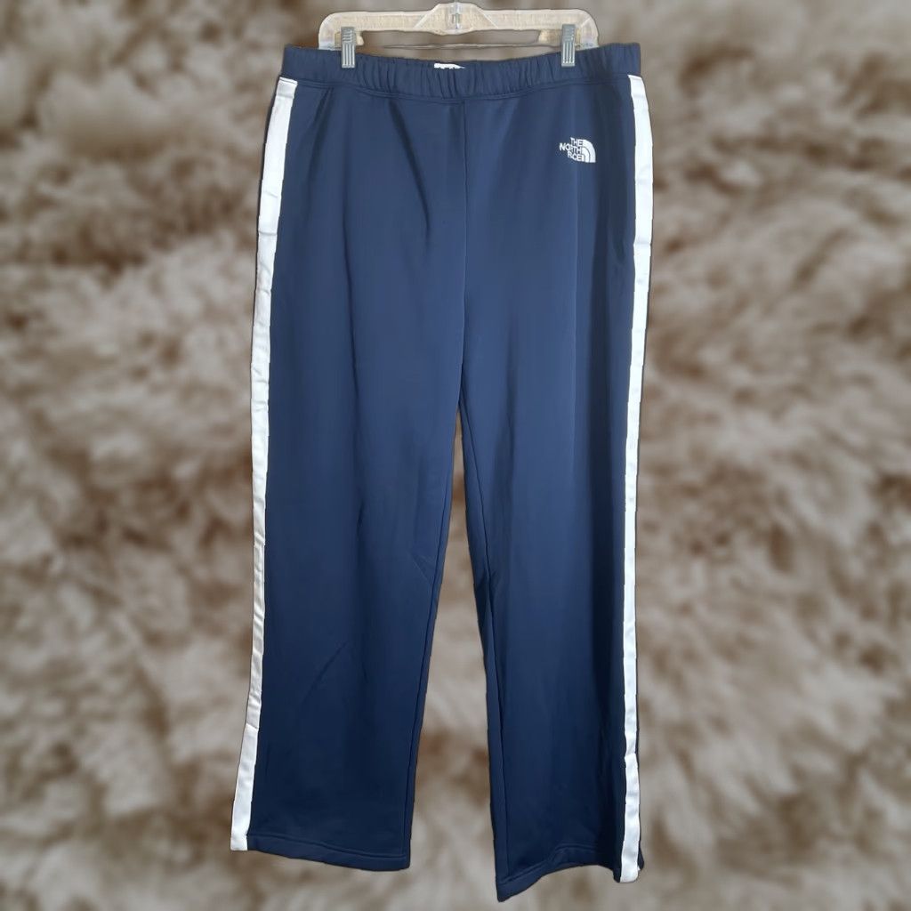 The North Face Track Pants Mens Large Blue White Side Streetwear Windbreaker Y2K