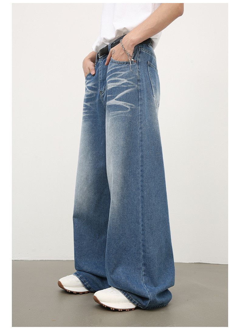 Japanese Brand Retro washed trendy all-match loose wide-leg jeans Size US 34 / EU 50 - 4 Thumbnail