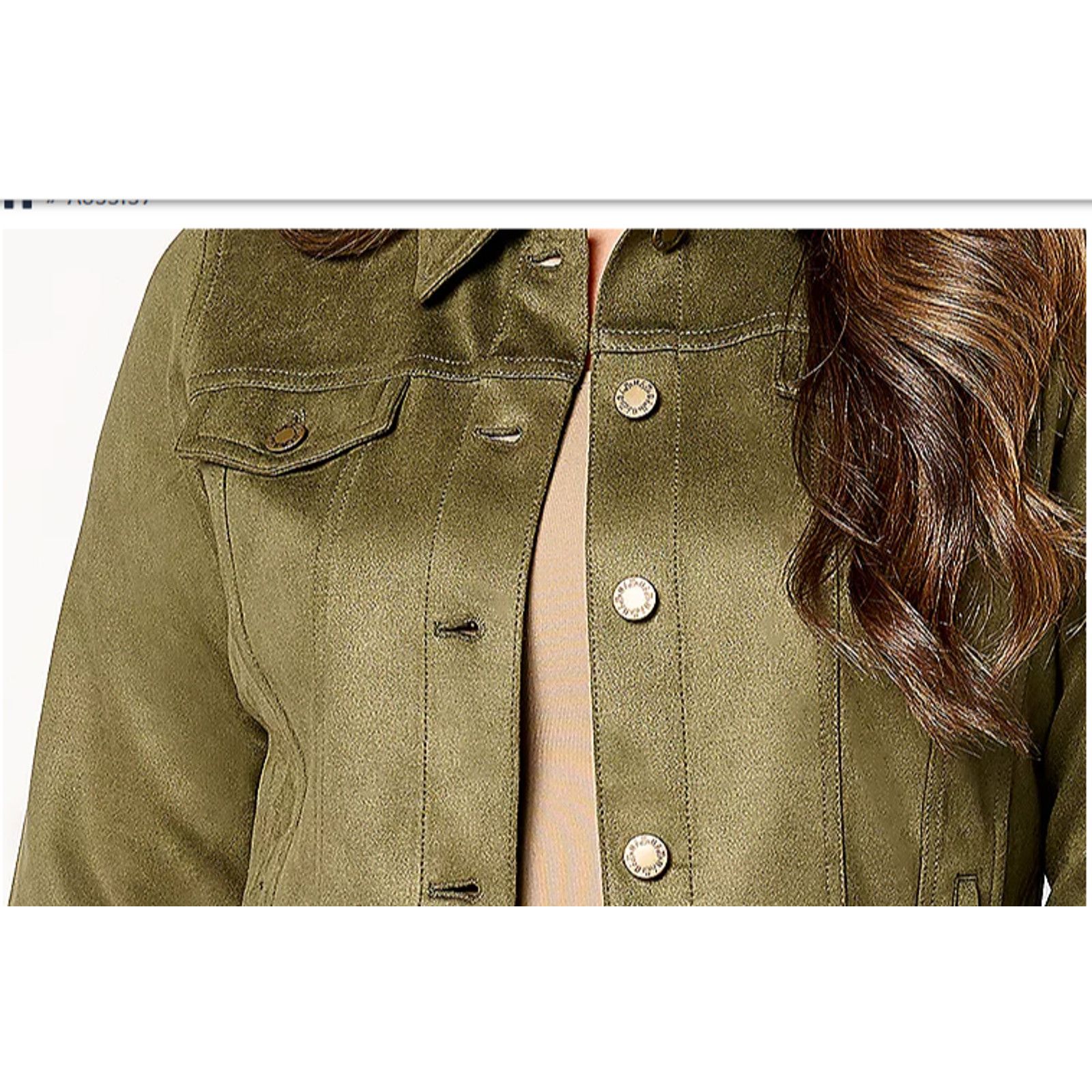 Kim Kardashian Belle by Kim Gravel PerSuede Me Trucker Jacket Lod M A655159 Size M / US 6-8 / IT 42-44 - 2 Thumbnail