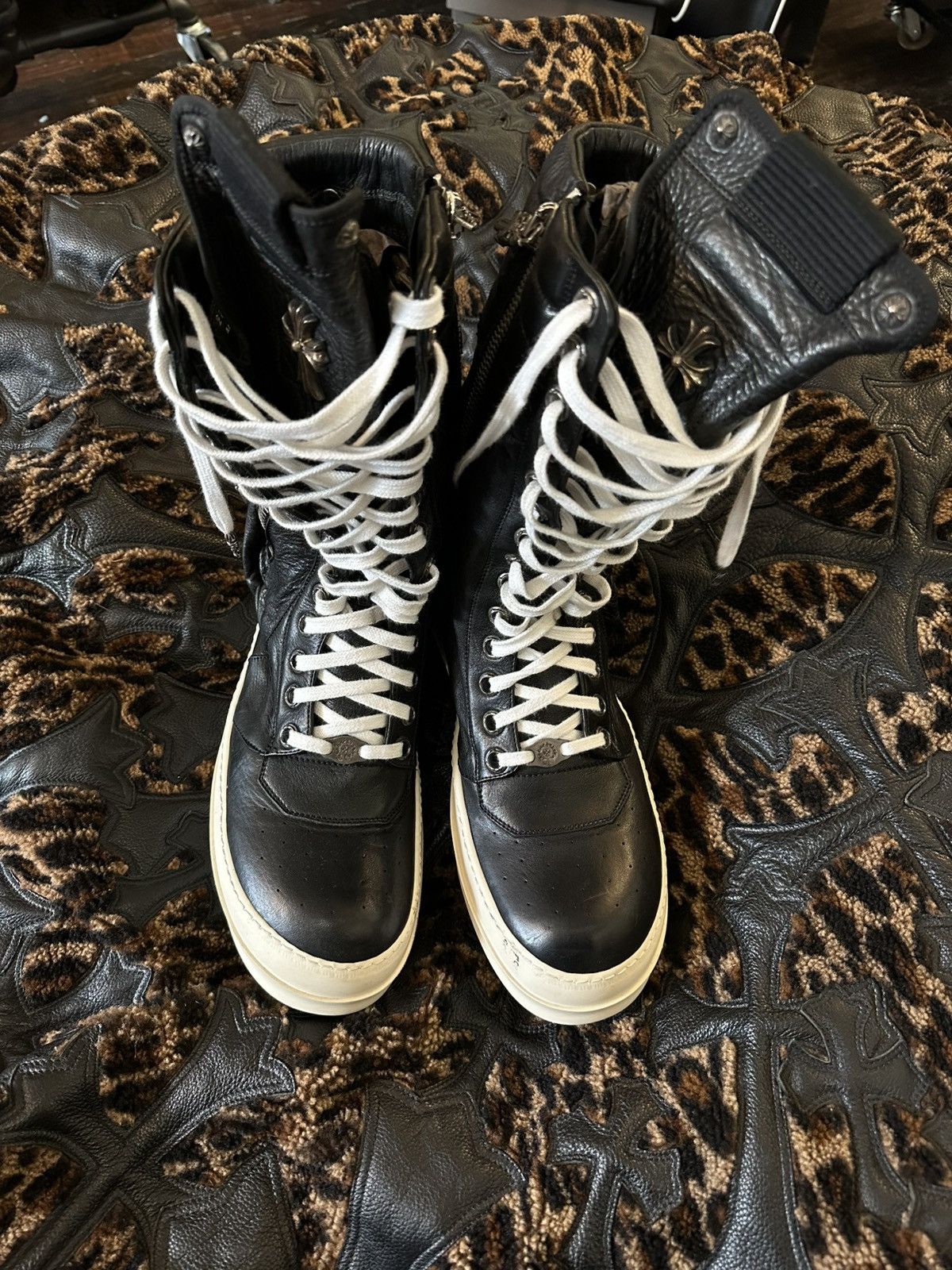 Chrome Hearts × Rick Owens CHROME HEARTS x RICK OWENS CARGOBASKETS SZ 12 Size US 12 / EU 45 - 2 Thumbnail