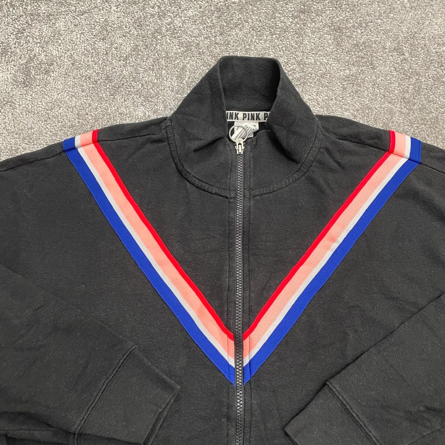 Victoria's Secret Victoria's Secret PINK Full Zip Sweatshirt Womens Large Black Pockets Regular Shirt/Coat Size L / US 10 / IT 46 - 3 Thumbnail