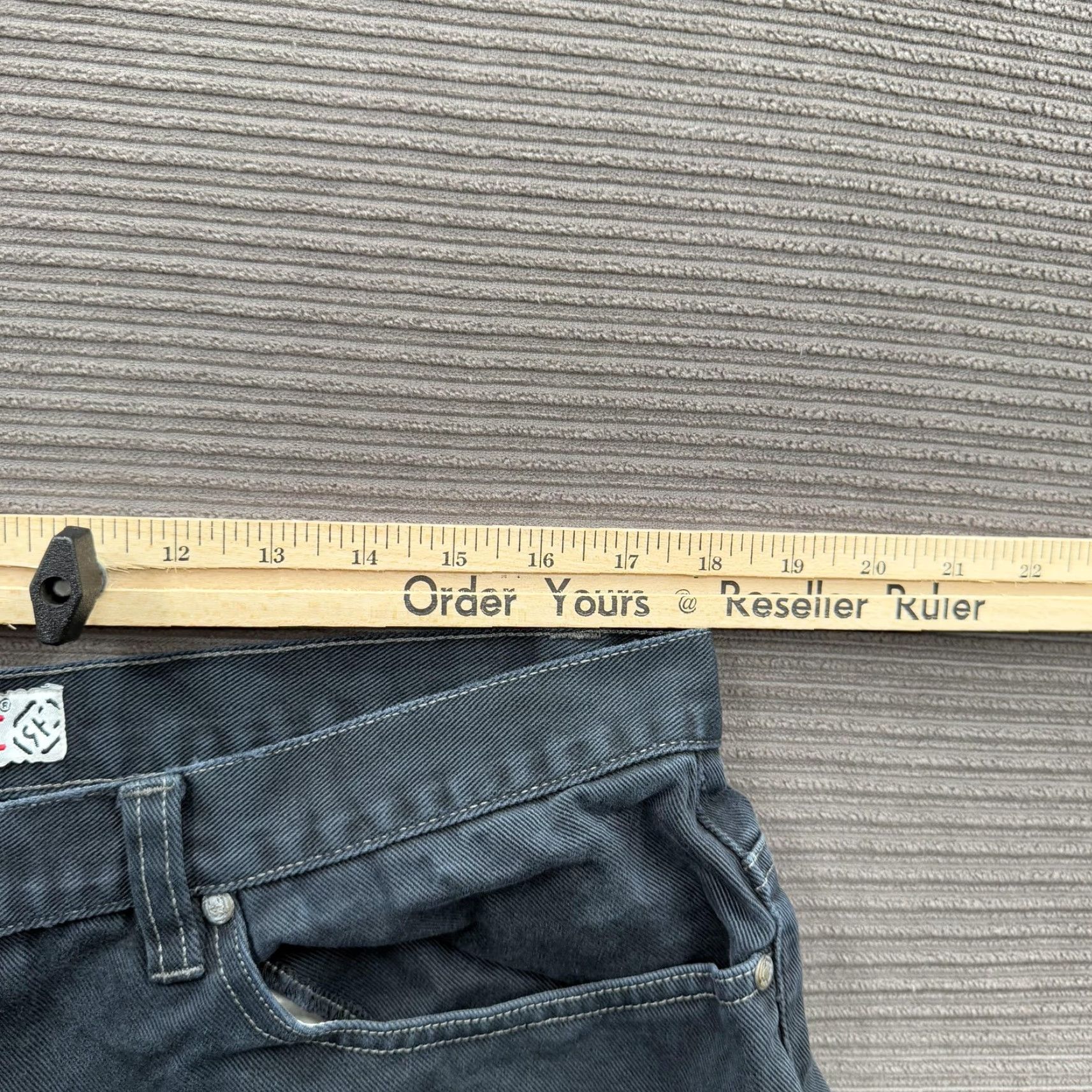 Vintage RAW EDGE Shorts Cargo Carpenter Utility Workwear Pocket Mens 38 Black Cotton Five-Pocket Hammer Loop Zipper Fly Button Pocketed Size US 38 / EU 54 - 5 Thumbnail