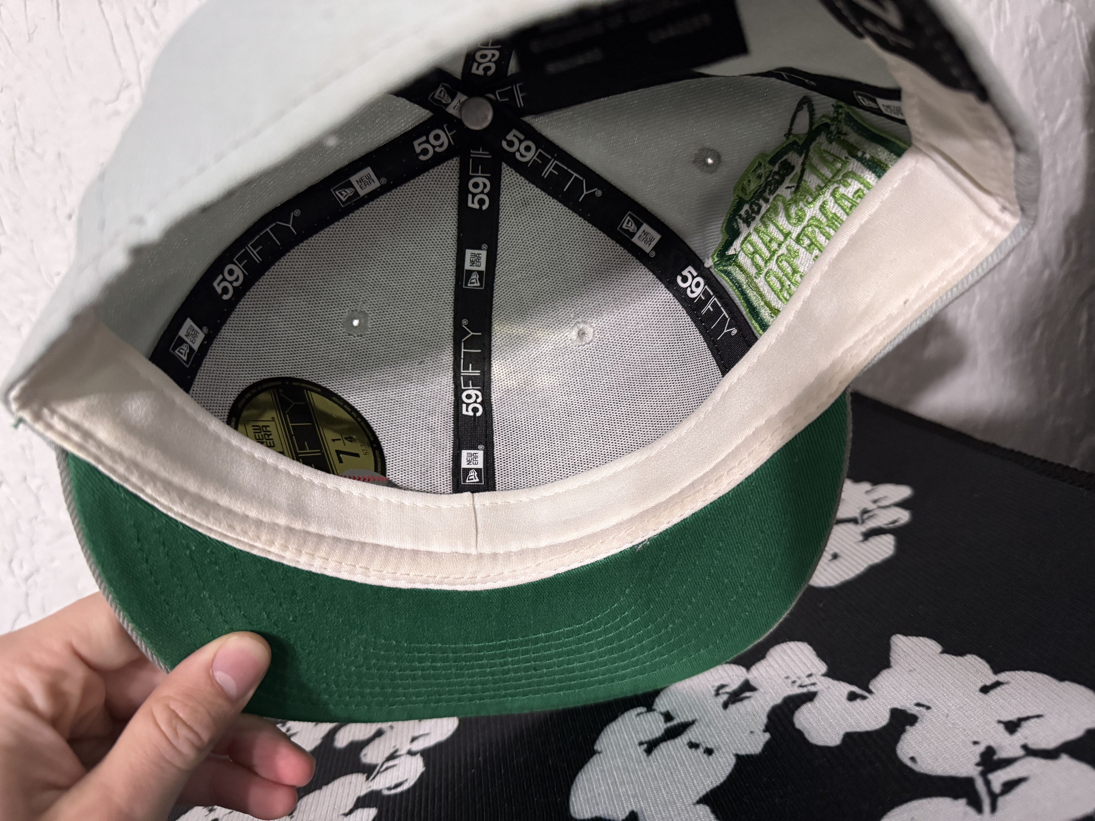 MyFitteds × New Era 7 1/4 - Boston Red Sox - MyFitteds Gameboy Fitted Hat - Gray Size ONE SIZE - 8 Thumbnail