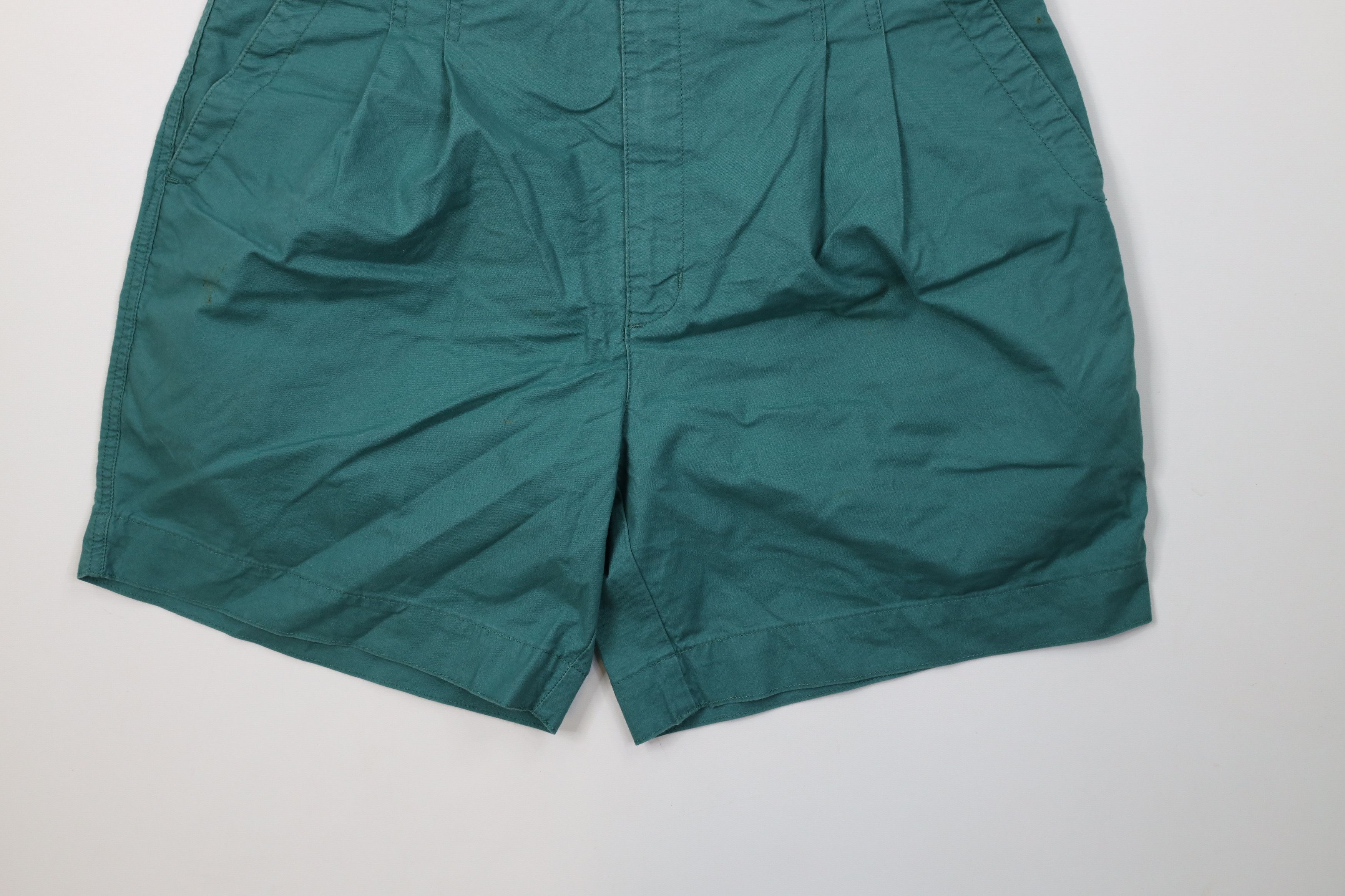 Vintage Vintage 90s Streetwear Pleated Above Knee Chino Shorts Green Size US 36 / EU 52 - 4 Thumbnail