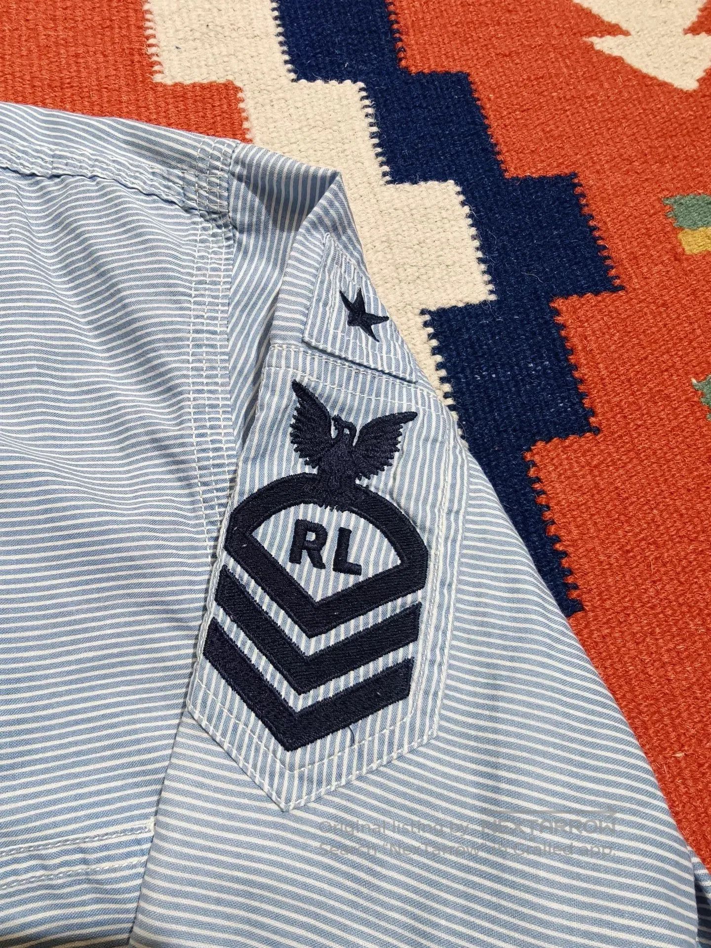 Vintage Vintage Ralph Lauren Country Navy Striped Shirt. Size US M / EU 48-50 / 2 - 8 Thumbnail