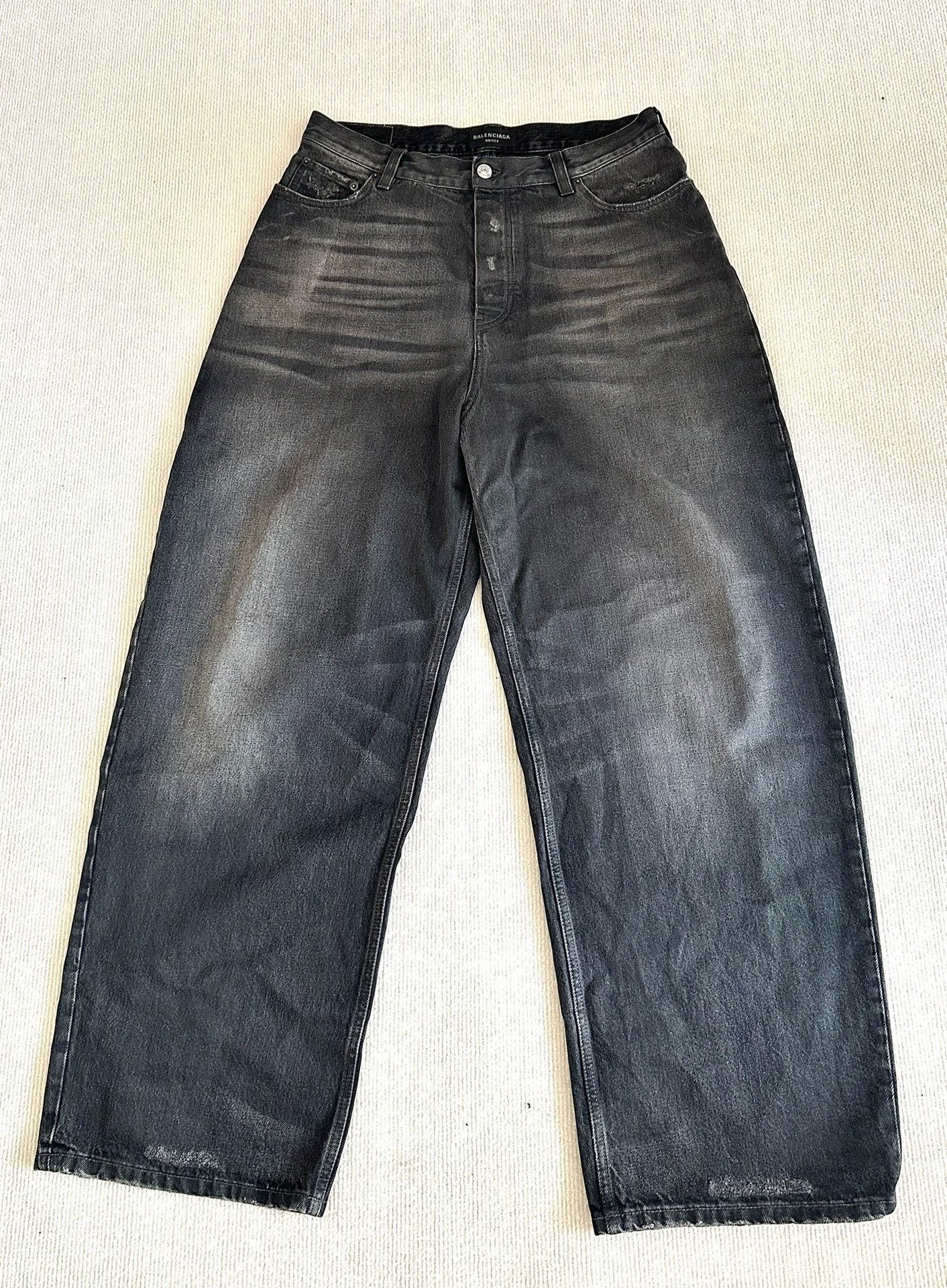 Balenciaga Balenciaga Large Baggy Wax Coated Jeans - dmc Size US 26 / EU 42 - 1 Thumbnail