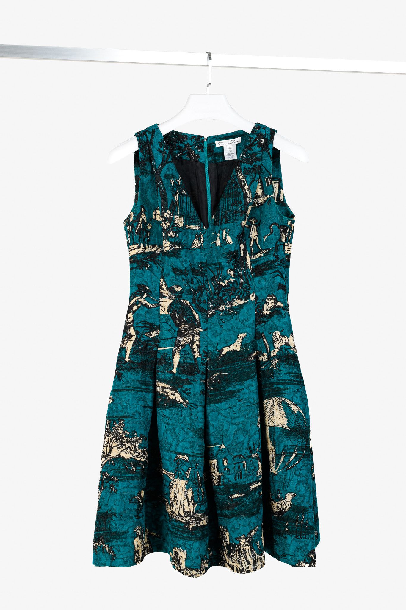 Oscar De La Renta Oscar de la Renta AW13 Jacquard Sleeveless Pleated Dress Size M / US 6-8 / IT 42-44 - 1 Thumbnail