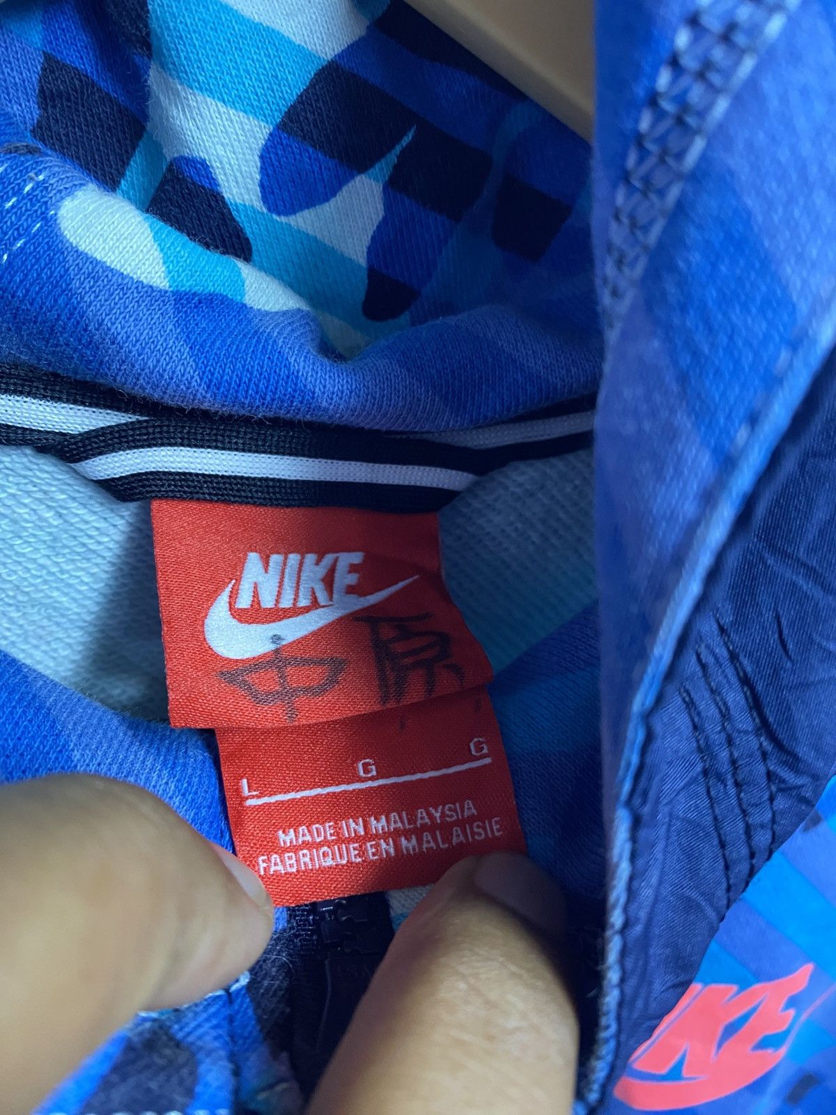 Nike Nike Hoodie YA76 Camo BF FZ in Blue Lagoon/Obsidian Crimson Size US S / EU 44-46 / 1 - 3 Thumbnail