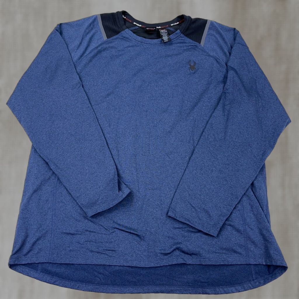 Spyder Spyder Sweatshirt Men 2XL Navy Pullover Crew Neck Long Sleeve Zip All Seasons Performance Hiking Active Modern Sports Logo Jersey Blue 2XL Mens Size US XXL / EU 58 / 5 - 1 Thumbnail