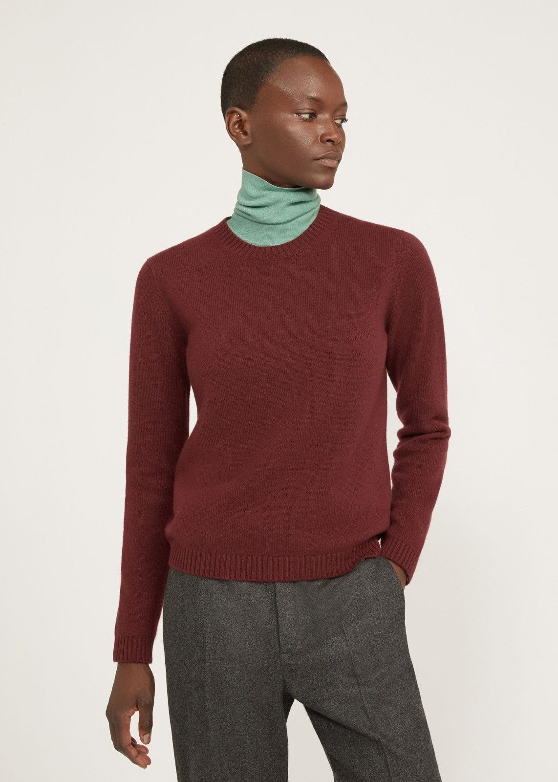 Loro Piana o1srvl11e0125 Parksville Crewneck Sweater in Burgundy Size XS / US 0-2 / IT 36-38 - 2 Thumbnail