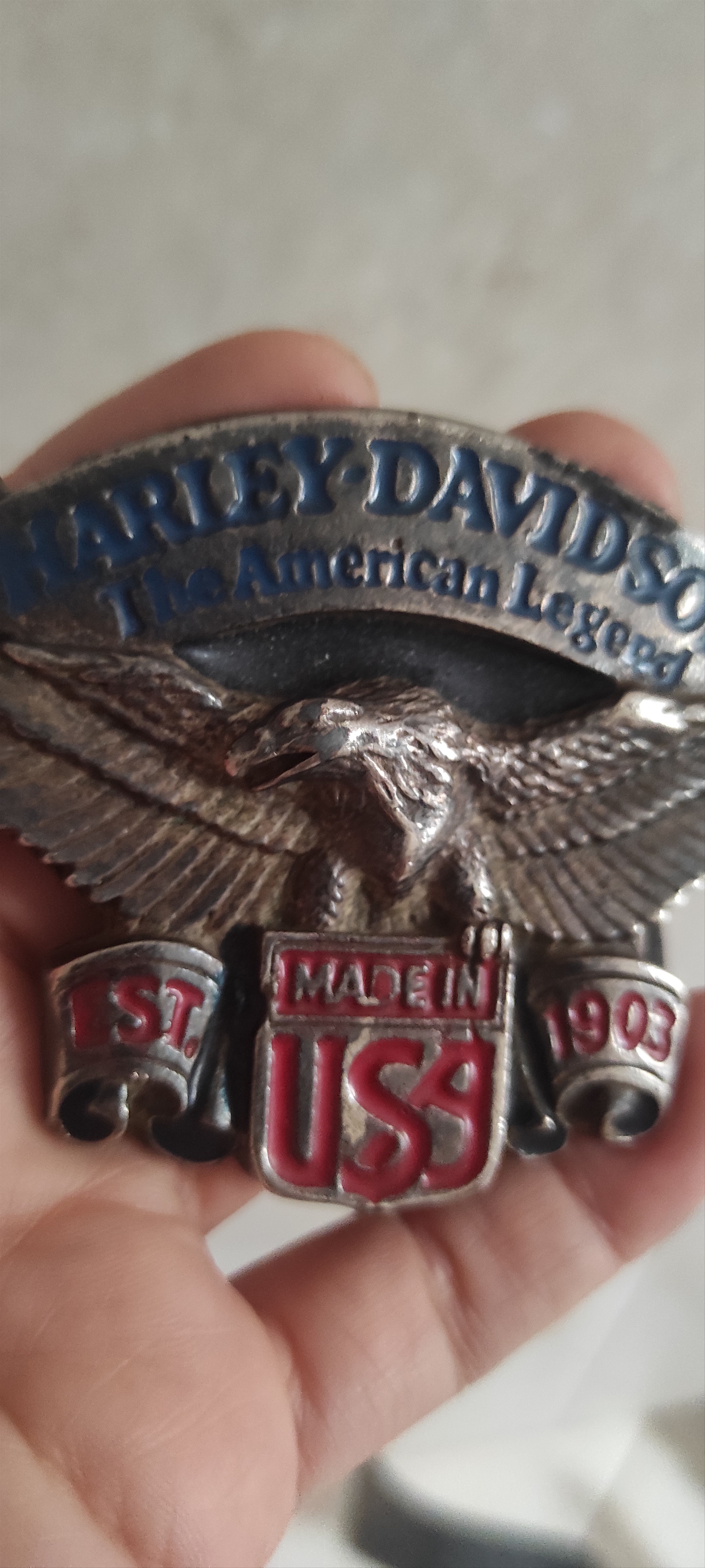 Harley Davidson × Leather Harley Davidson Leather Motor Belt Bald Eagle Made Italy Size ONE SIZE - 3 Thumbnail