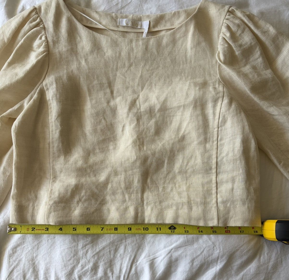 Chloe Chloe puff sleeve linen crop top Size S / US 4 / IT 40 - 4 Thumbnail