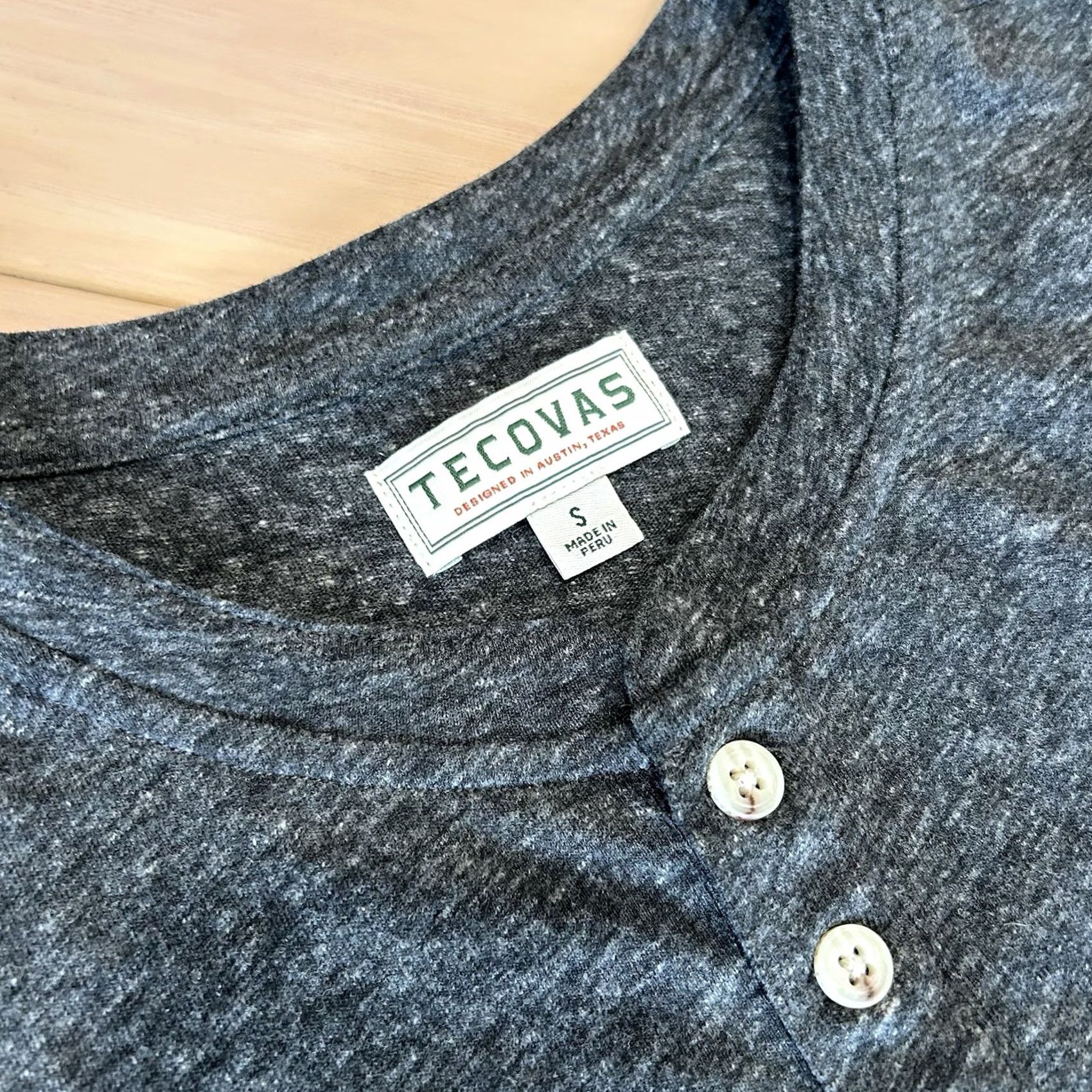 Tecovas Tecovas Henley Dark Gray Shirt Long Sleeve Men’s Small Size US S / EU 44-46 / 1 - 3 Thumbnail