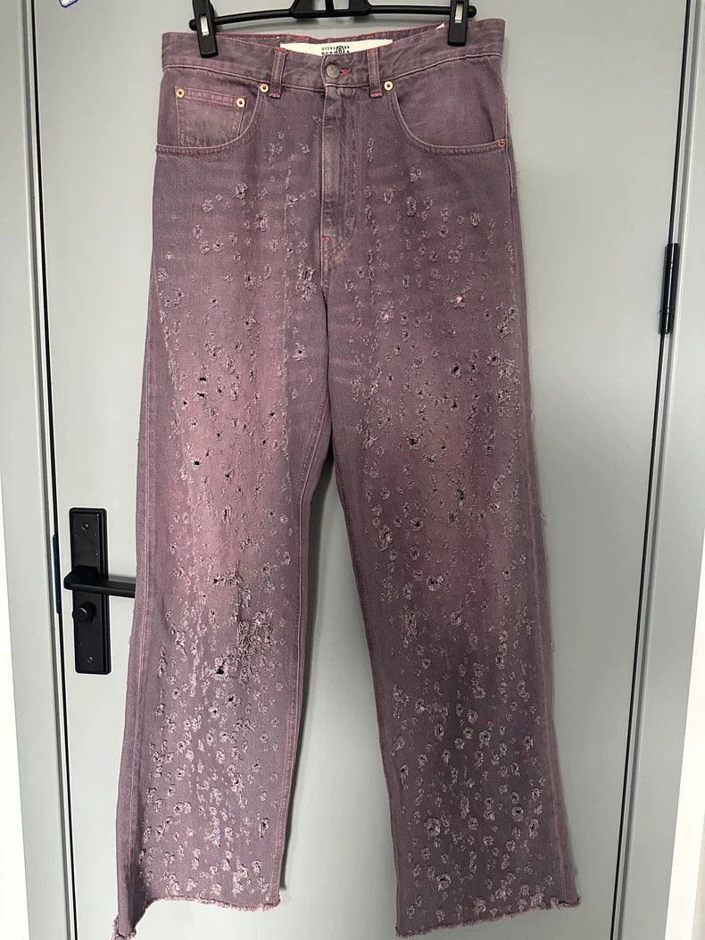 Maison Margiela Maison Margiela 23ss show purple erosion destroy jeans 2502 Size US 27 - 1 Thumbnail