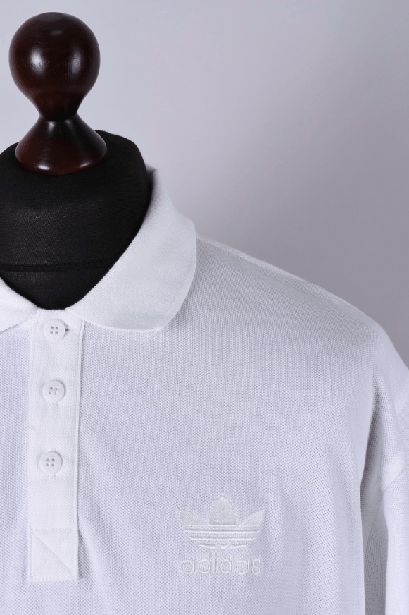 Adidas Adidas Vintage Trefoil White Polo Shirt Size M Size US M / EU 48-50 / 2 - 2 Thumbnail