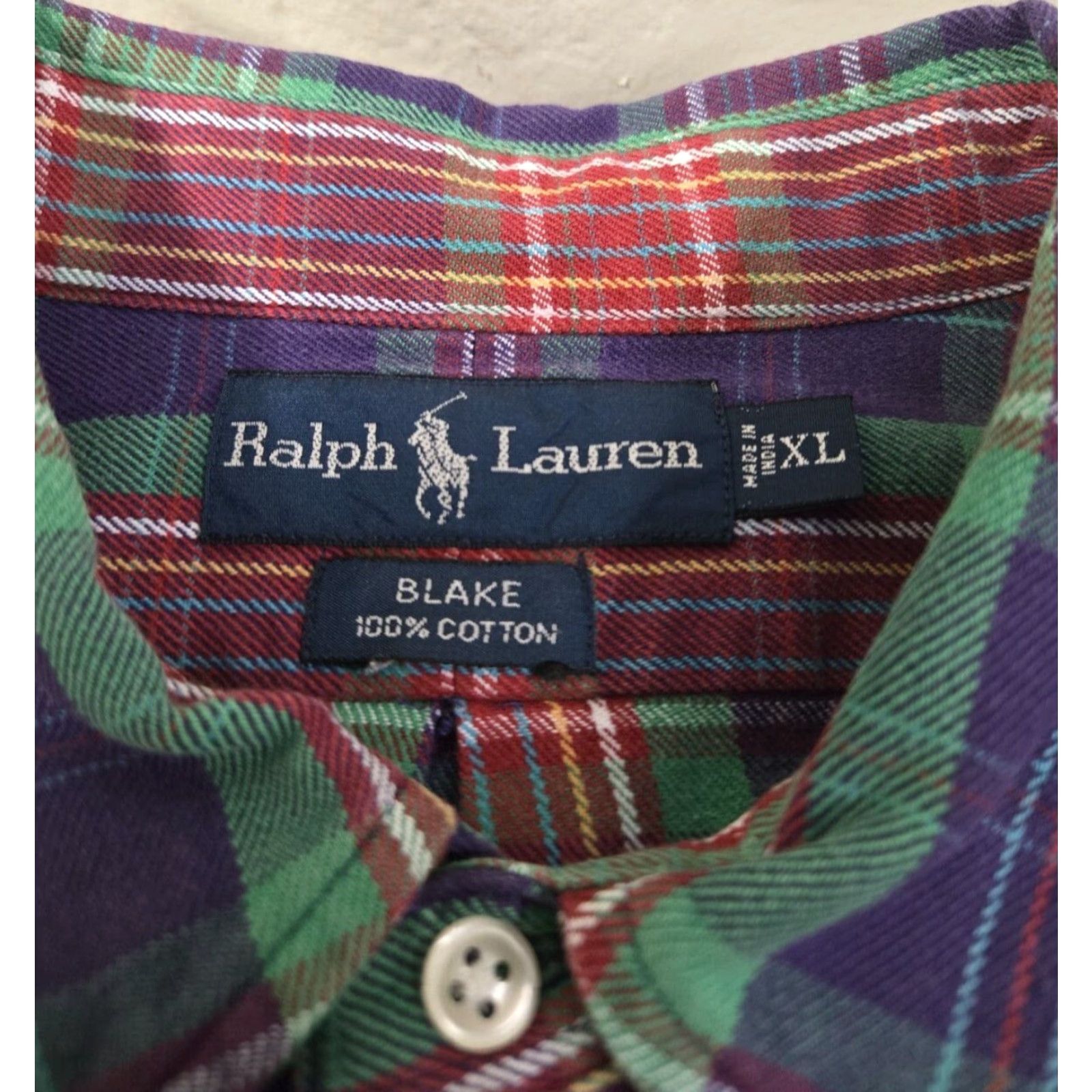 Polo Ralph Lauren Polo Ralph Lauren Shirt Men XL Purple Long Sleeve Plaid Button-Down Collar Knit Cotton Embroidered Logo Classic Size US XL / EU 56 / 4 - 6 Thumbnail