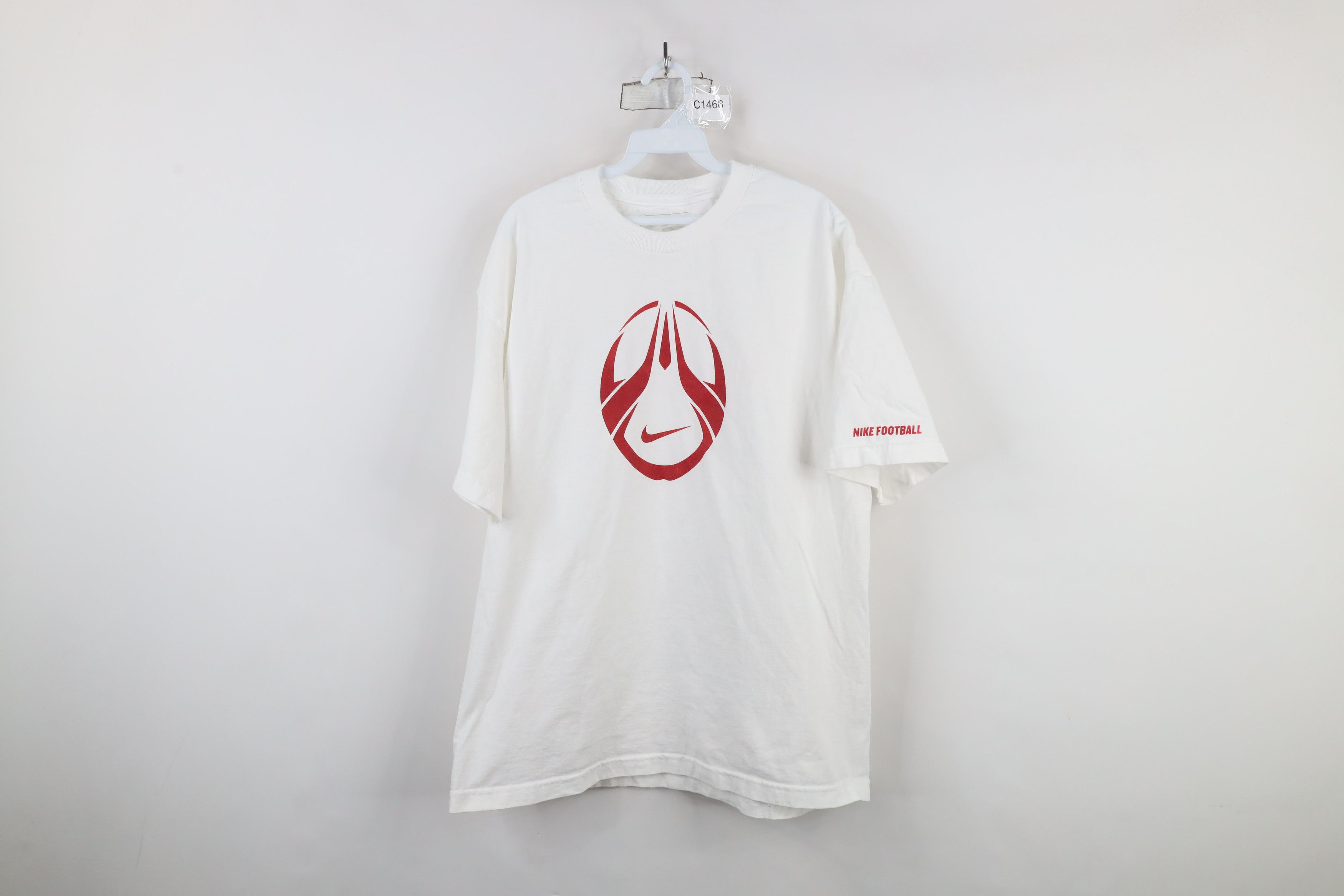 Nike × Vintage Vintage Y2K Nike Football Center Swoosh Short Sleeve T-Shirt Size US XL / EU 56 / 4 - 1 Thumbnail