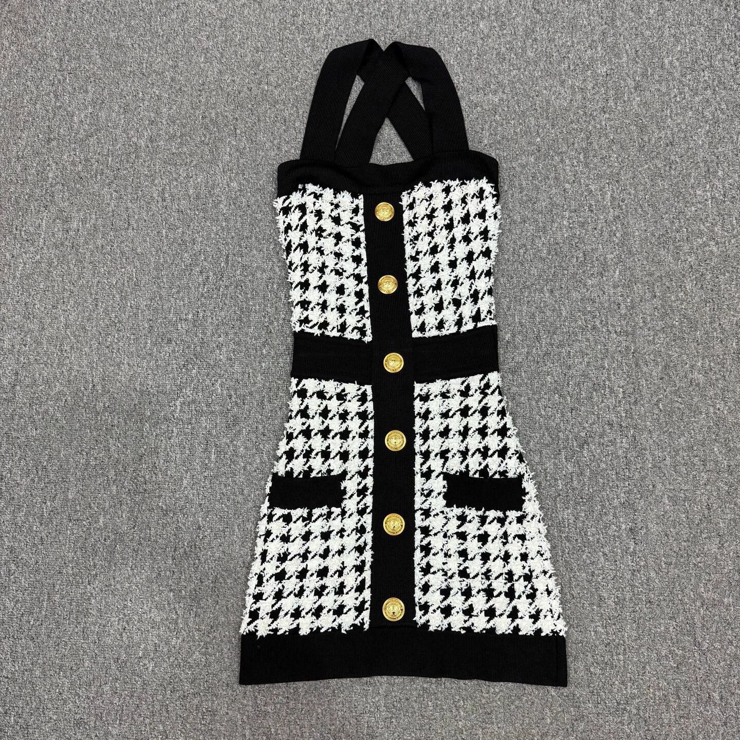 Balmain Balmain Coco-style houndstooth bodycon dress 34 MINT Size XS / US 0-2 / IT 36-38 - 1 Thumbnail