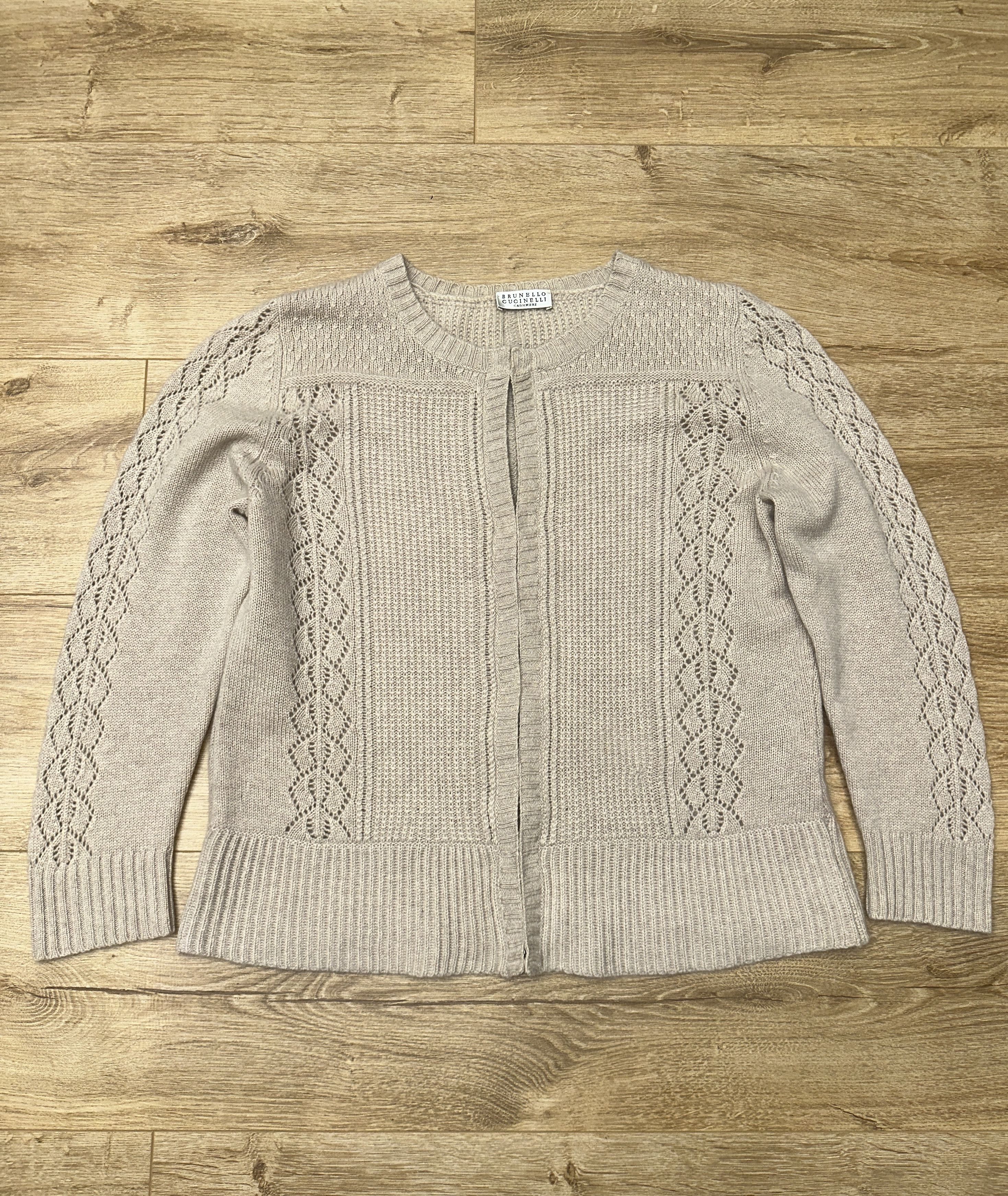Brunello Cucinelli Brunello Cucinelli Cashmere Silk Open Knit Cardigan S M Size M / US 6-8 / IT 42-44 - 2 Thumbnail
