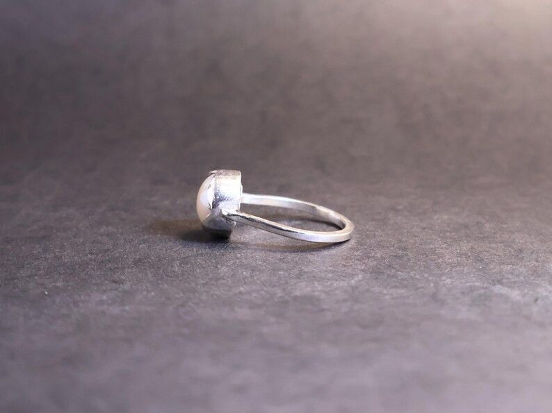 Handmade Pearl Ring, Sterling Silver Promise Ring, Handmade Jewelry Size ONE SIZE - 3 Thumbnail