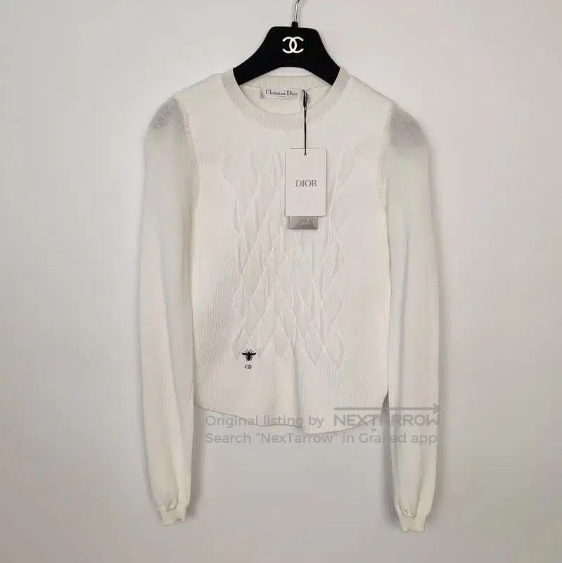 Dior Dior White Cotton Pullover Sweater for Women . Size S / US 4 / IT 40 - 1 Thumbnail