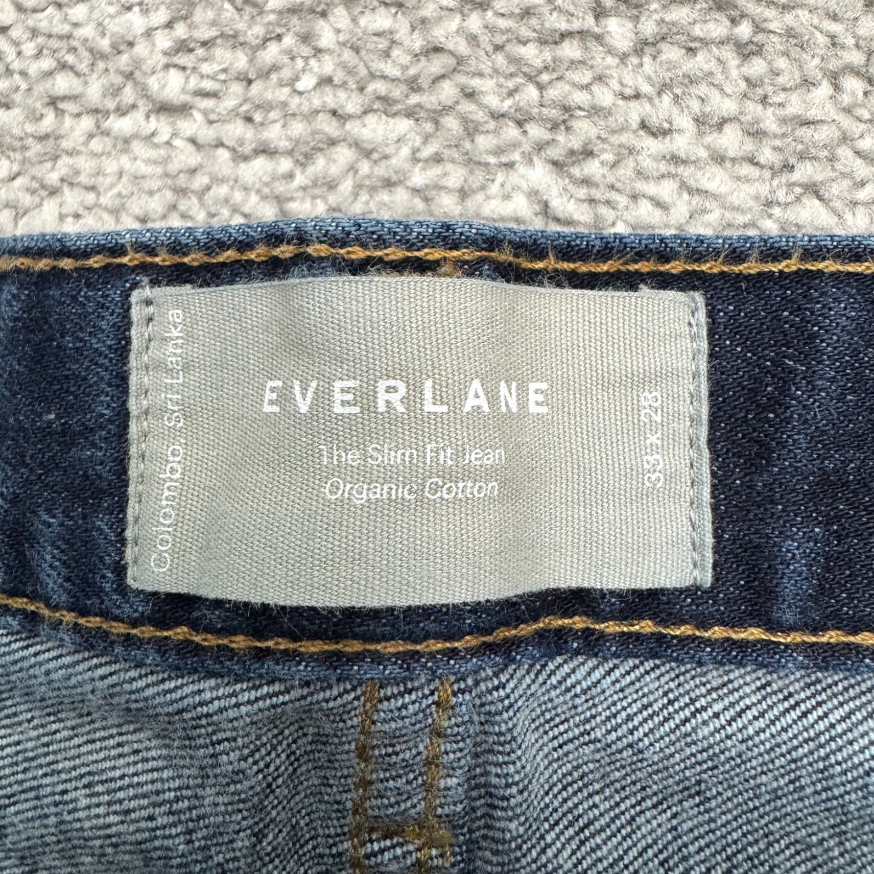 Everlane Everlane Slim Fit Denim Jeans Mens 33x28 Dark Wash Blue Cotton Stretch Straight 5-Pocket City Streetwear Modern Size US 33 - 7 Thumbnail