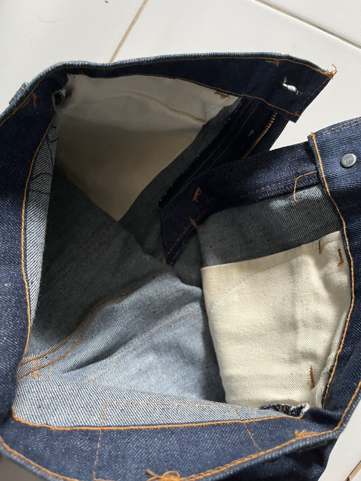 Levi's Vintage Clothing 1970s Levis 604 Big Bells indigo flare jeans NOS Size US 26 / EU 42 - 11 Thumbnail