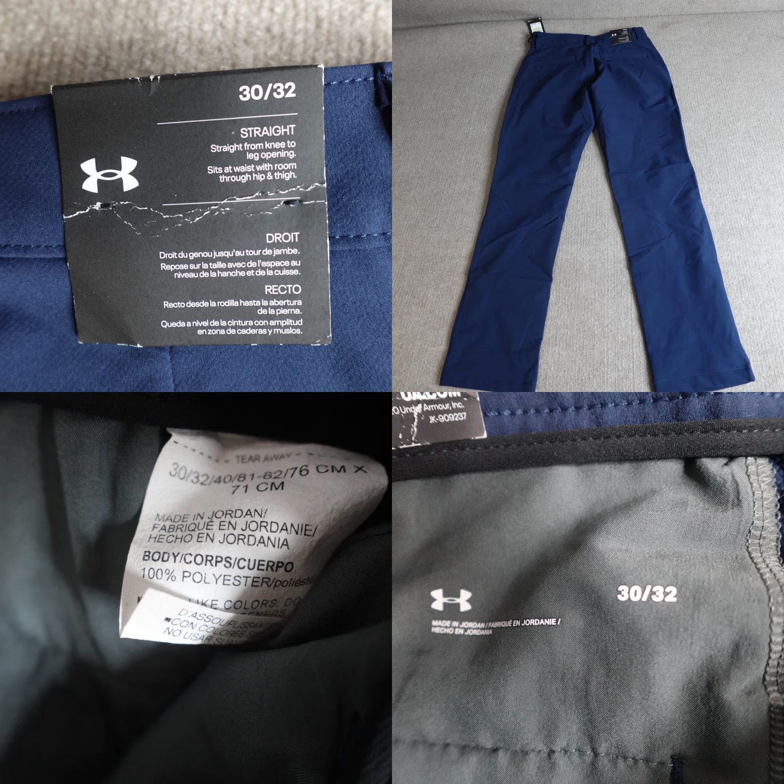 Under Armour Under Armour Pants 29 x 30 Blue Solid Performance Golf Straight UA Tech NEW Size US 29 - 8 Thumbnail