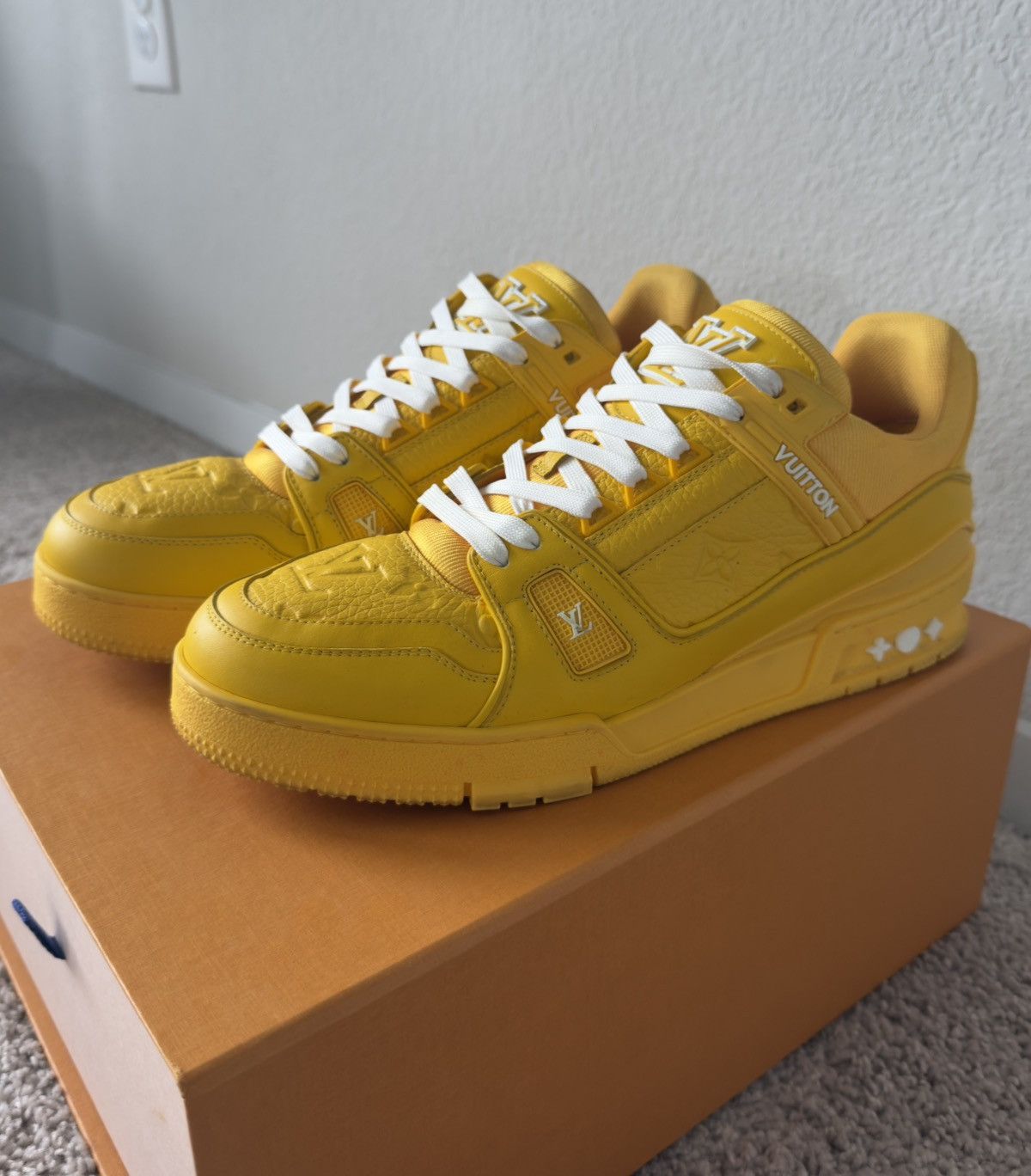 Louis Vuitton Louis Vuitton Yellow Embossed Monogram Trainer Size US 10 / EU 43 - 1 Thumbnail