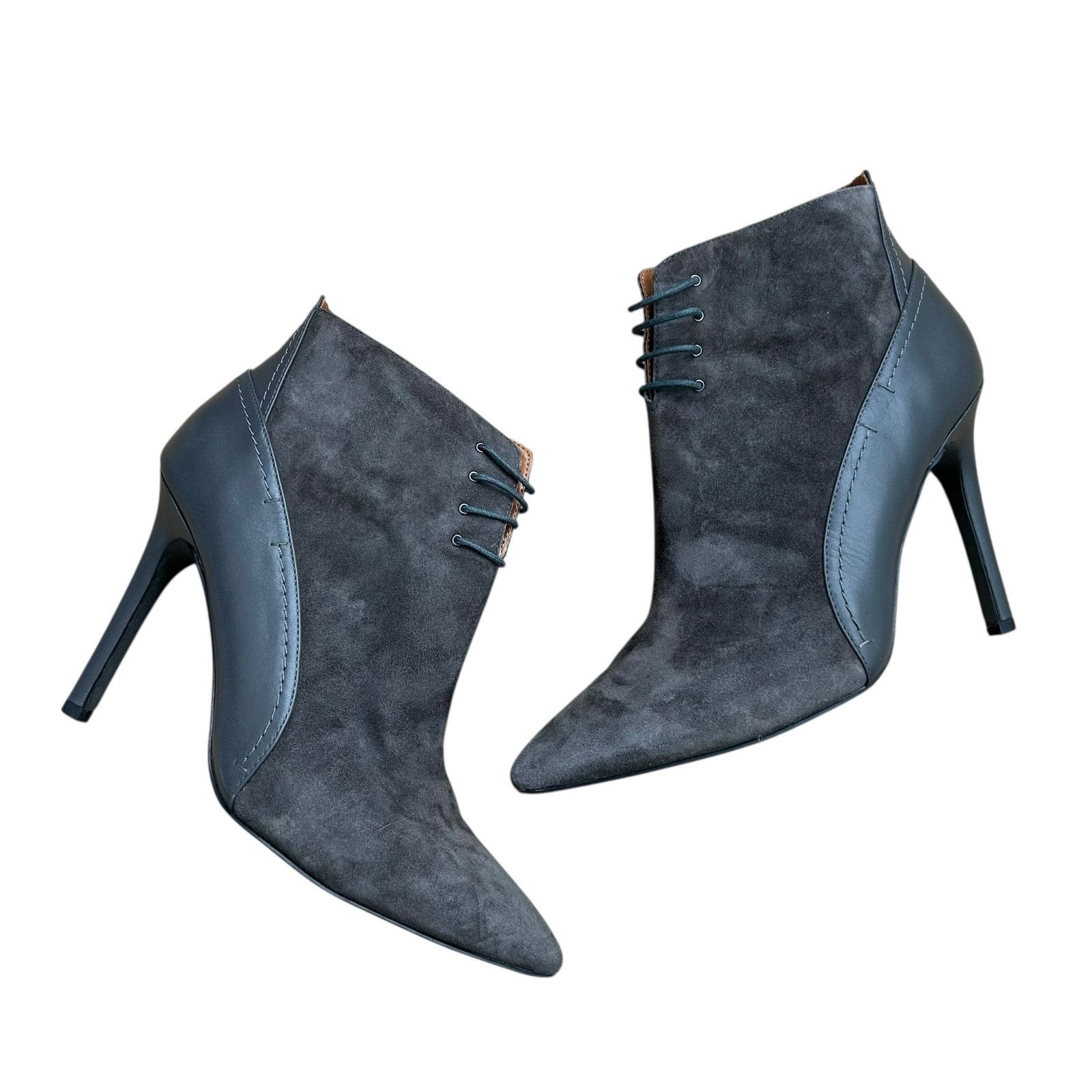 Other Halston Gray Suede Irene Stiletto Boots Sz 10 Size US 10 / IT 40 - 1 Thumbnail