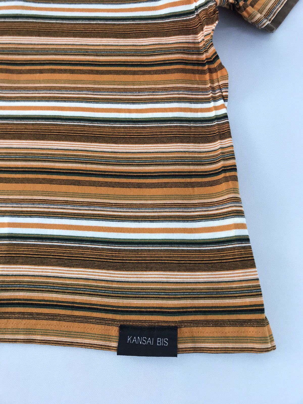 Kansai Yamamoto Kansai Yamamoto Kansai Bis Multicolor Striped Polo Tee Size US S / EU 44-46 / 1 - 10 Thumbnail