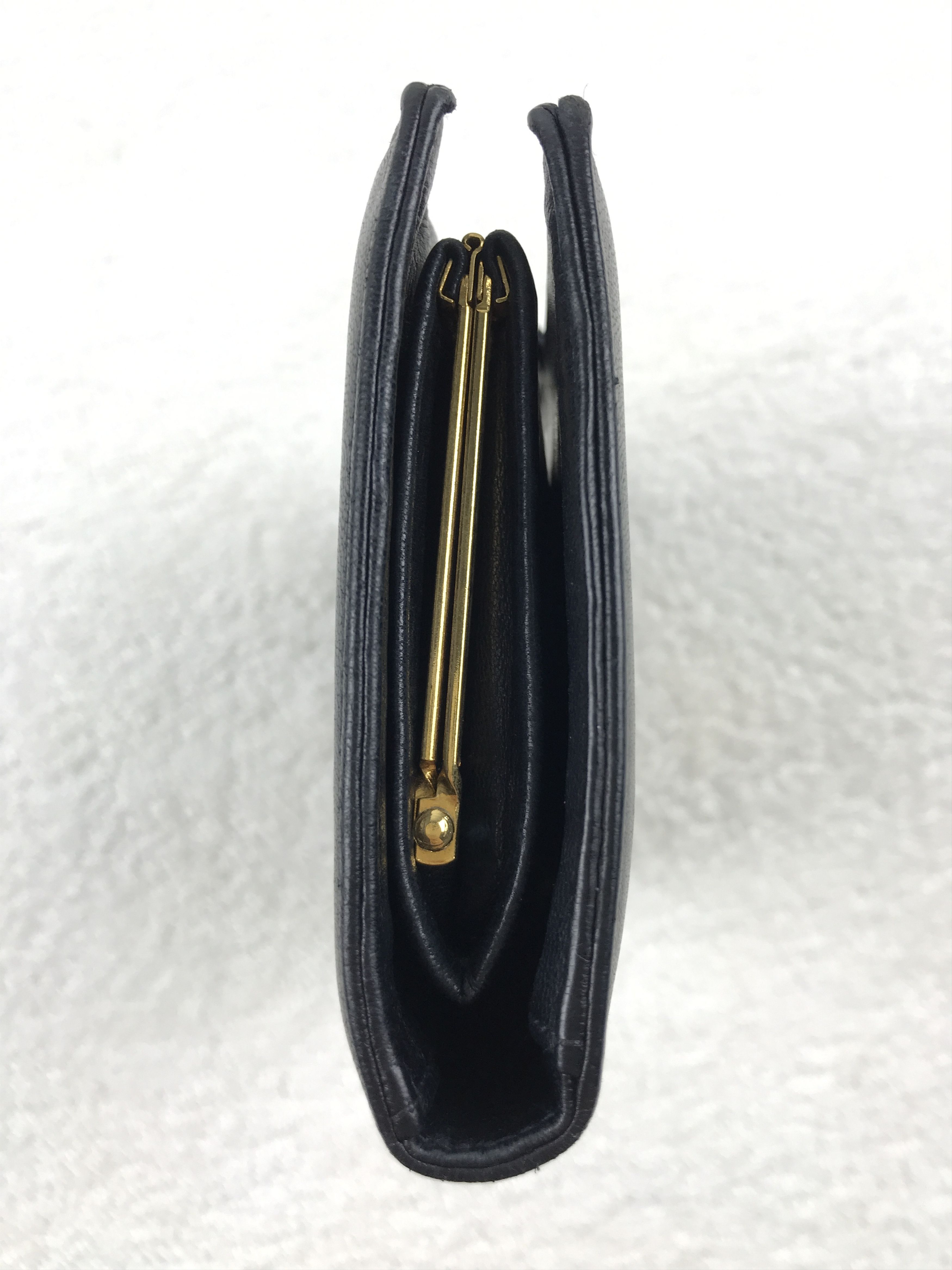 Chanel × Vintage Chanel Classic Black Lambskin Big CC Logo Bifold Long Wallet Size ONE SIZE - 7 Thumbnail