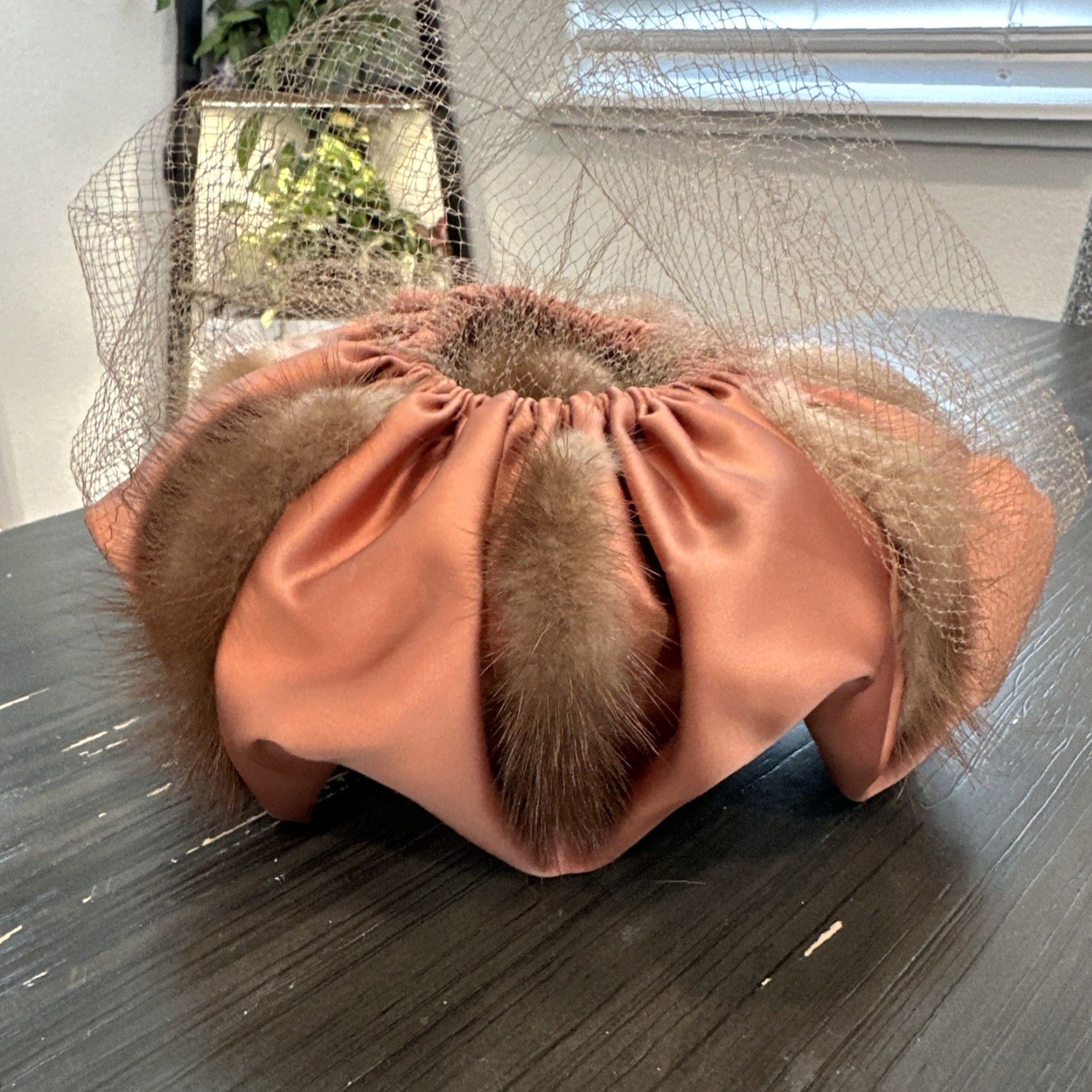 Velvet VINTAGE Betmar 1950s Red Pillbox Hat with Velvet Ribbon and Net Trim, One Size, Wool Felt, Womens Size ONE SIZE - 3 Thumbnail
