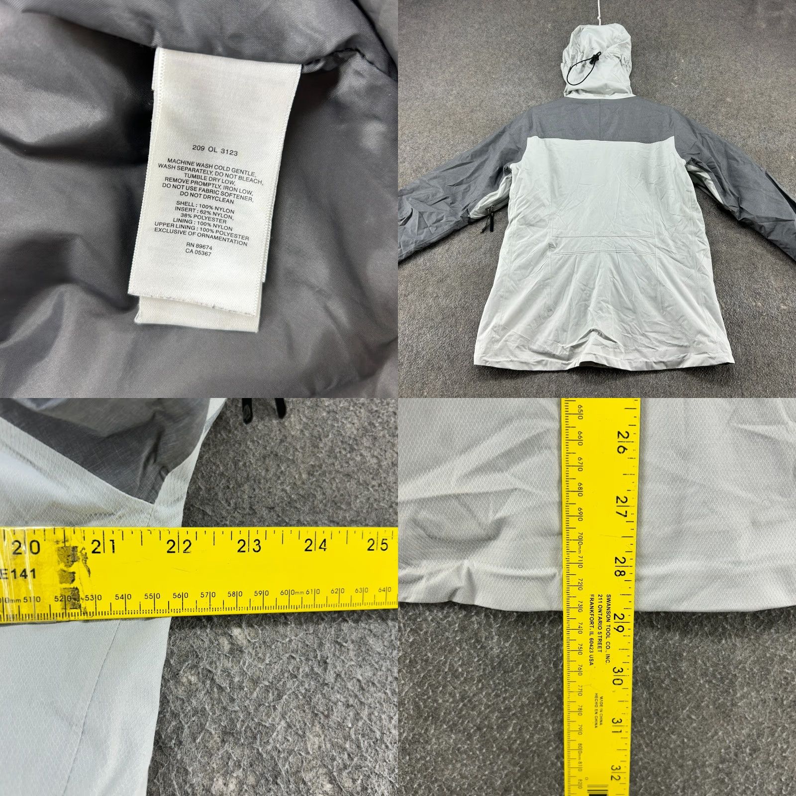 Mountain Hardwear Mountain Hardwear Jacket Womens L White Grey Rain Coat Hooded Nylon Full Zip Size L / US 10 / IT 46 - 8 Thumbnail
